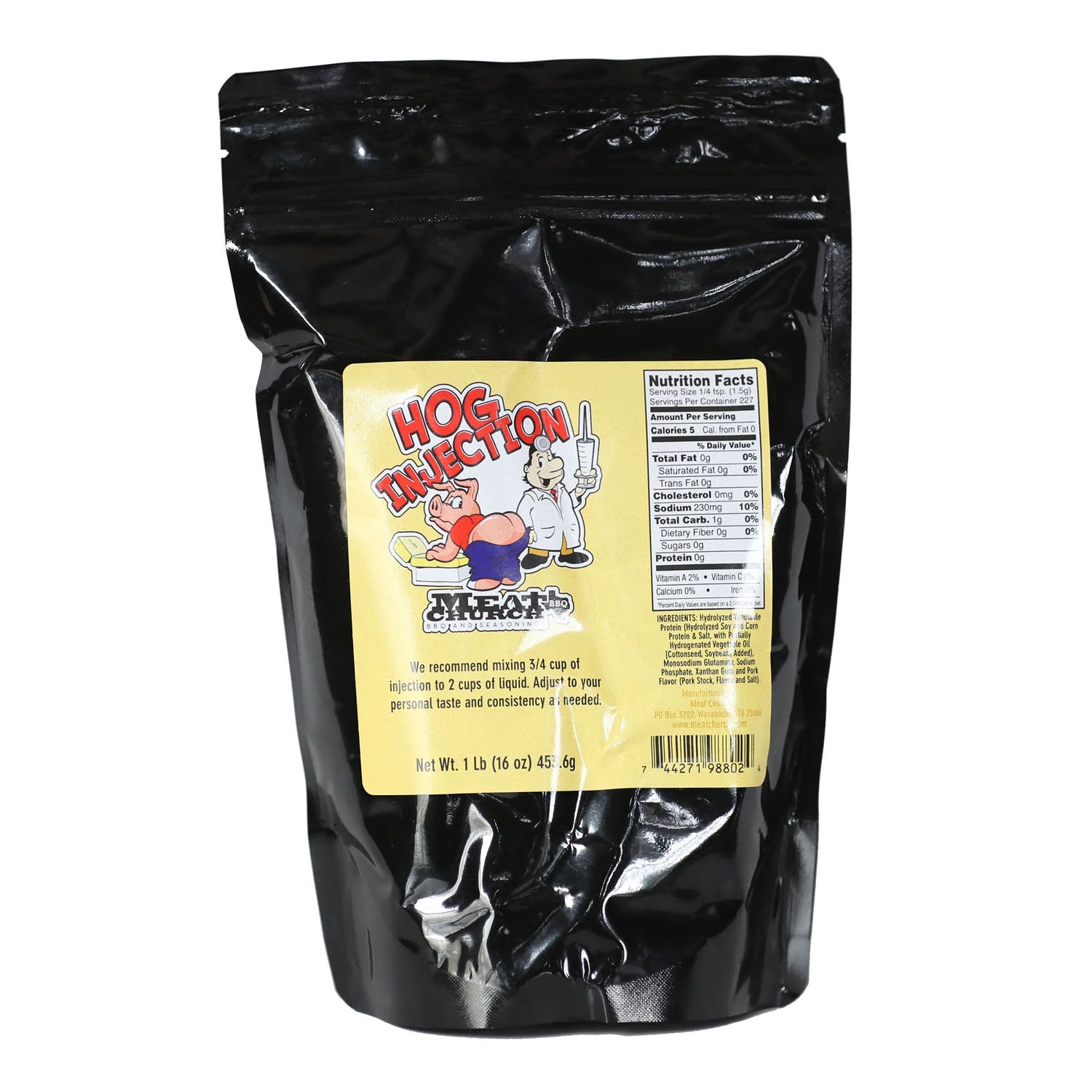 Meat Church Hog Injection Marinade BBQ Pork Recipe 16 Oz Resealable Bag