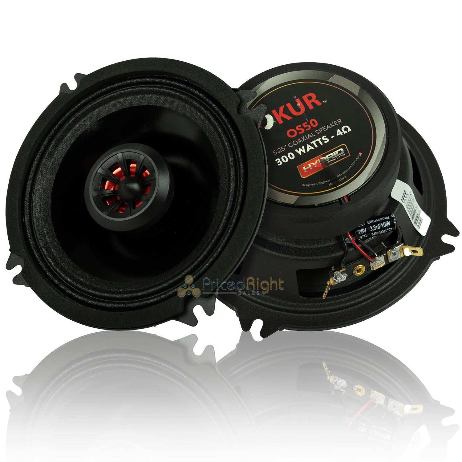 OKUR 5.25" Coaxial Speaker 300 Watts 4 Ohm 1" Voice Coil Hybrid Technology OS50