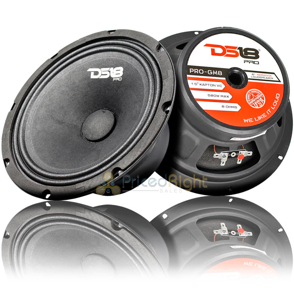 DS18 PRO-GM8 8" Inch Mid Range Loudspeaker 580W Watts Max Power 8 Ohm 2 Pack Set