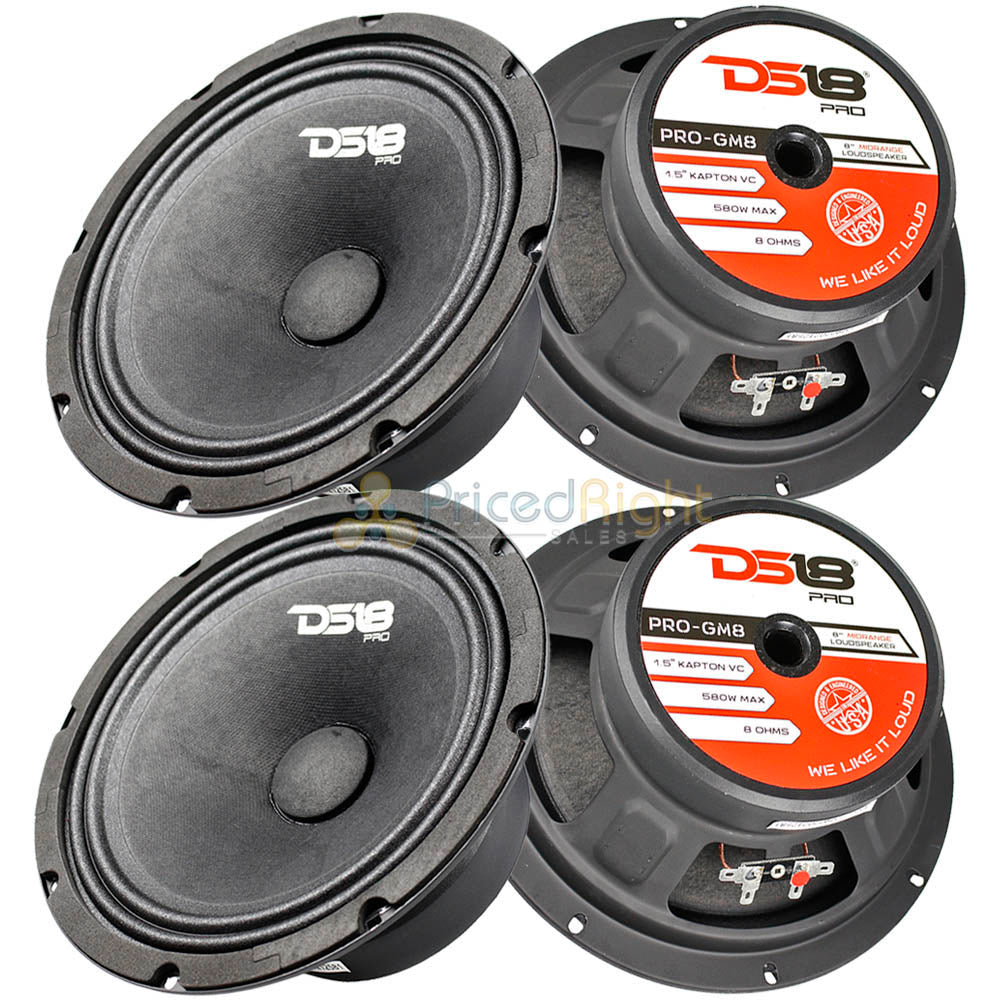 4 DS18 PRO-GM8 8" Inch Mid Range Loudspeaker 580W Watts Max Power 8 Ohm Midbass