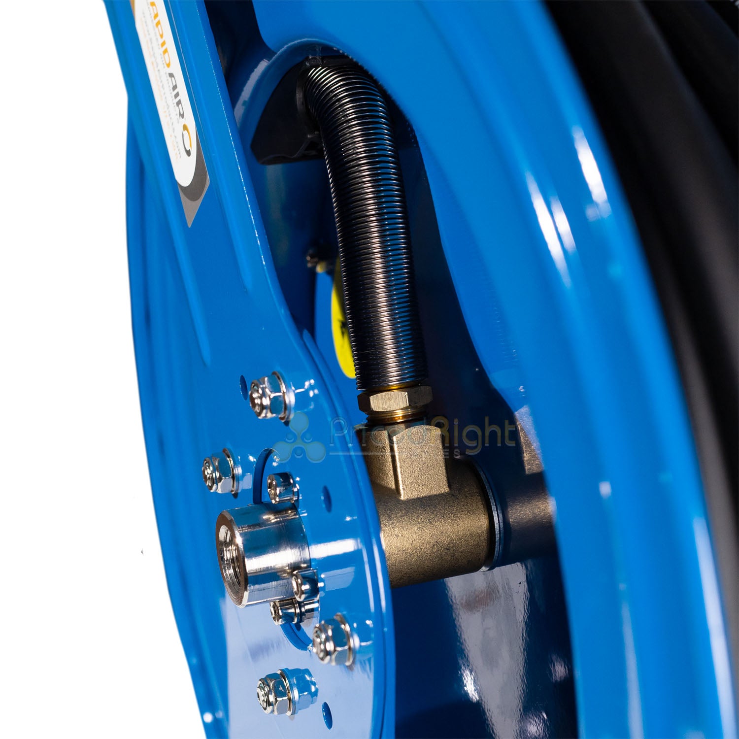 Rapidair 1/2" x 50' Dual Arm Steel Hose Reel 1/2" Inlet and Outlet R-05050