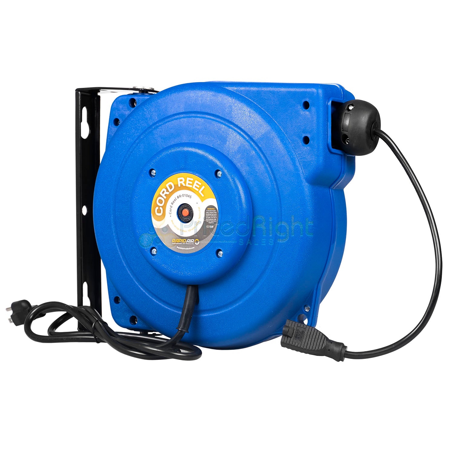 45 Ft Retractable Extension Cord Reel Heavy Duty 16/3 SJTW Mountable R-01045