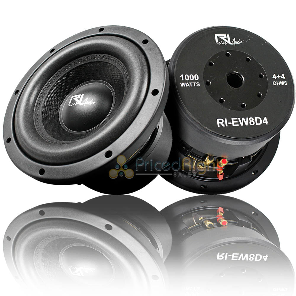 8" RI Audio Subwoofer 1000W Peak Power Dual 4 Ohm Energy Series Car Audio 2 Pack