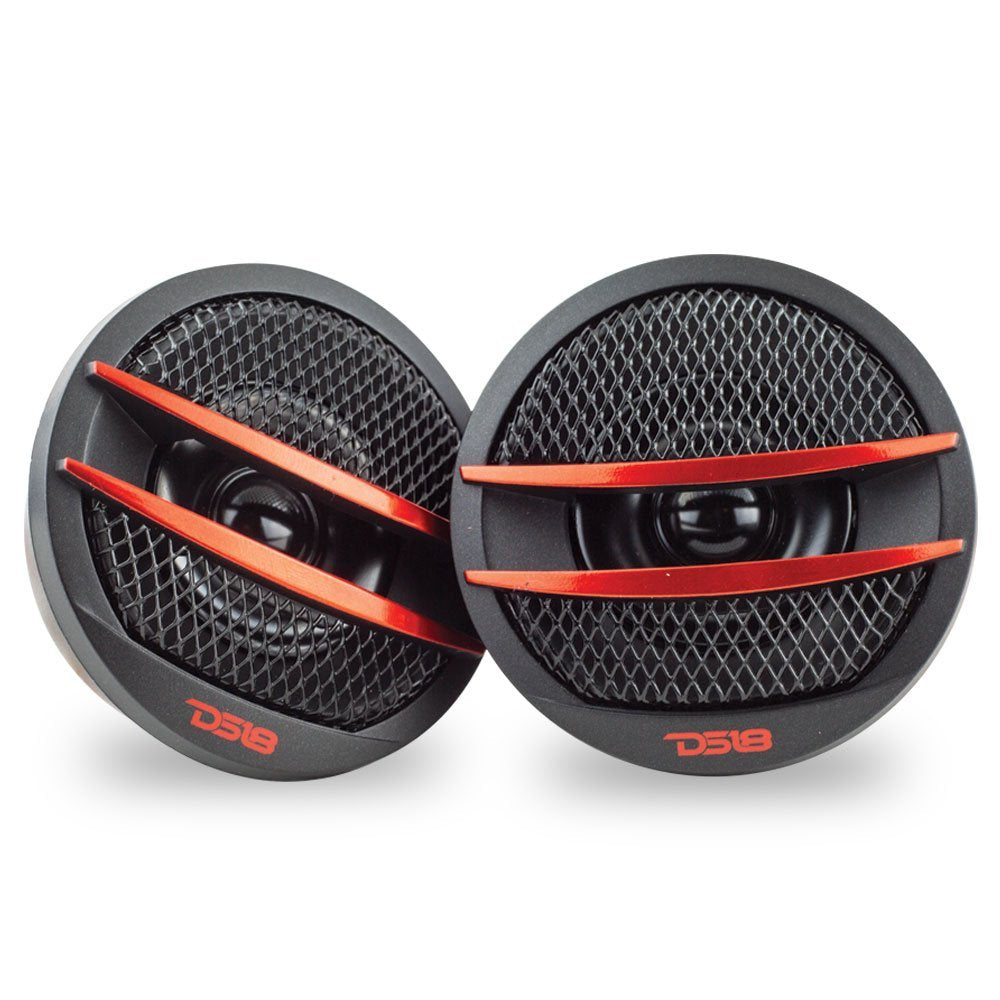 DS18 TX1R Dome Ferrite Tweeters 200 Watts Max 4 Ohm Set of 2 Red Accents