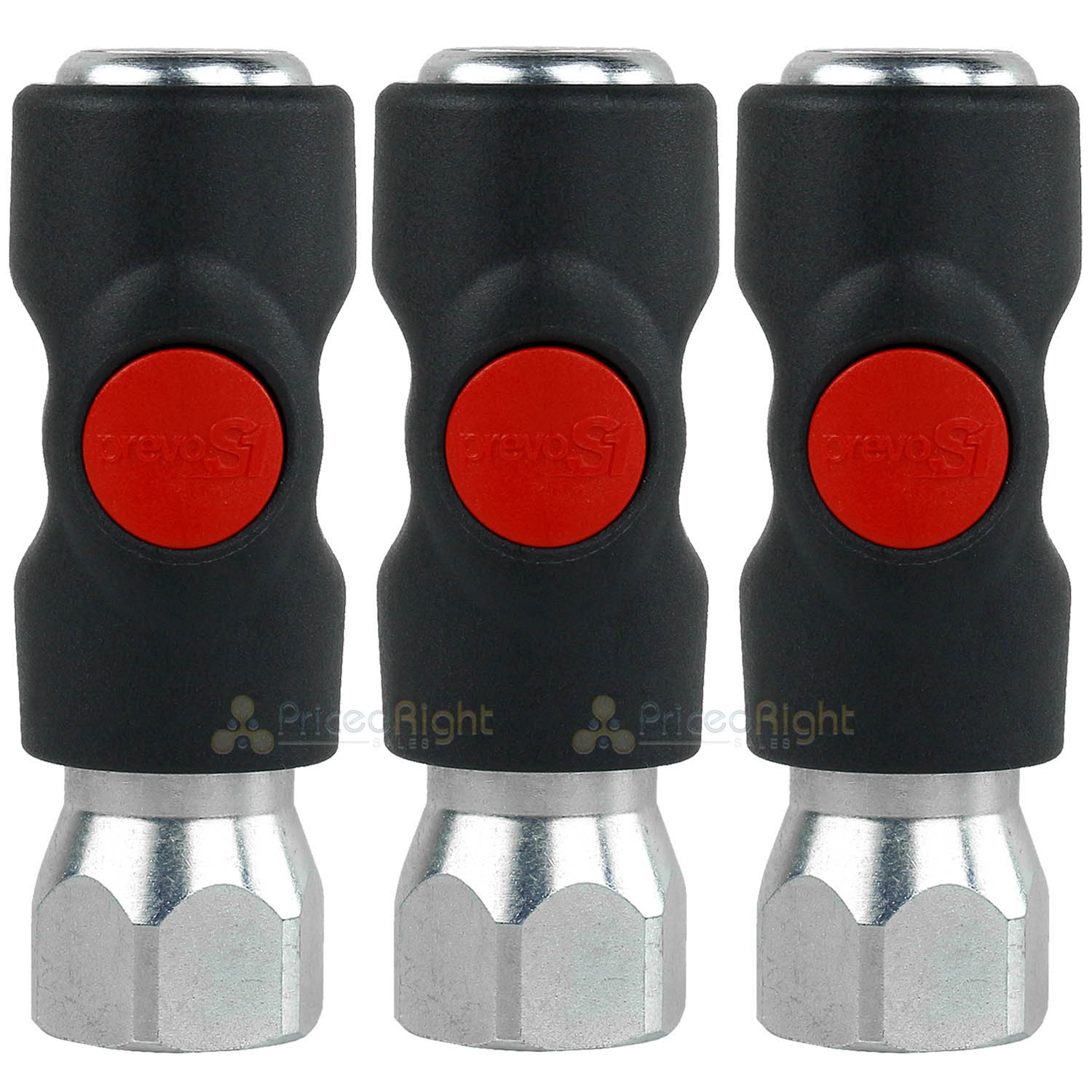 3 Prevost Push Button Automotive Style Truflate Air Coupler 1/2" NPT USI061203