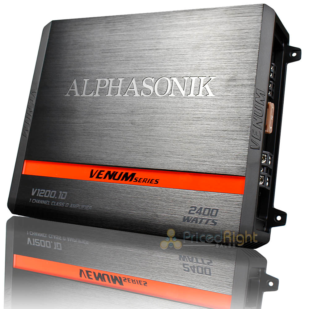 Alphasonik Monoblock Amplifier 2400 Watt Max Venum Series Car Audio V1200.1D
