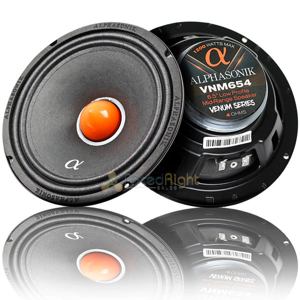 Alphasonik Midrange Speakers Low Profile 1200W Ohm Venum