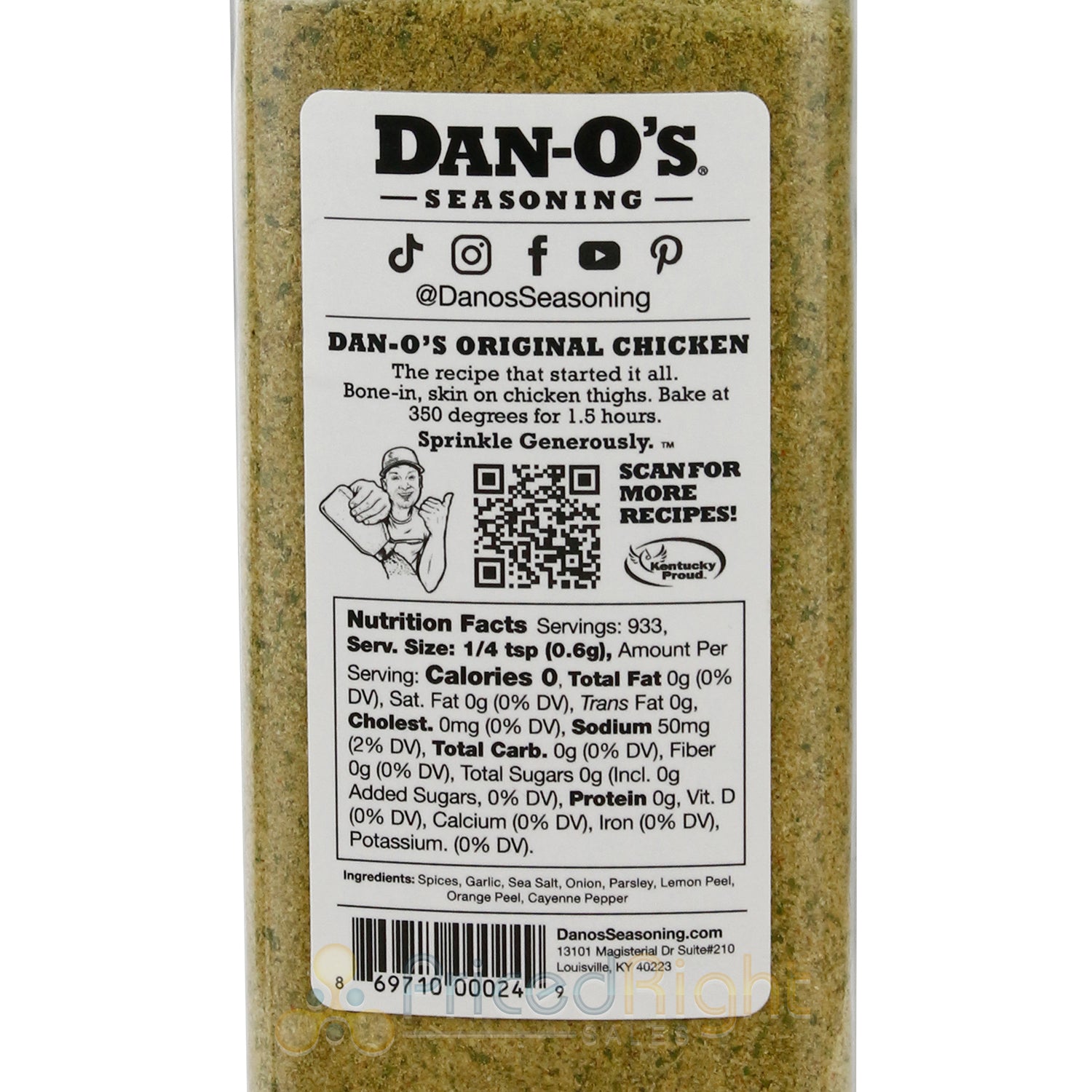 Dan-O's Seasoning Original or spicy Low Sodium Zero Calories, 20 Ounce
