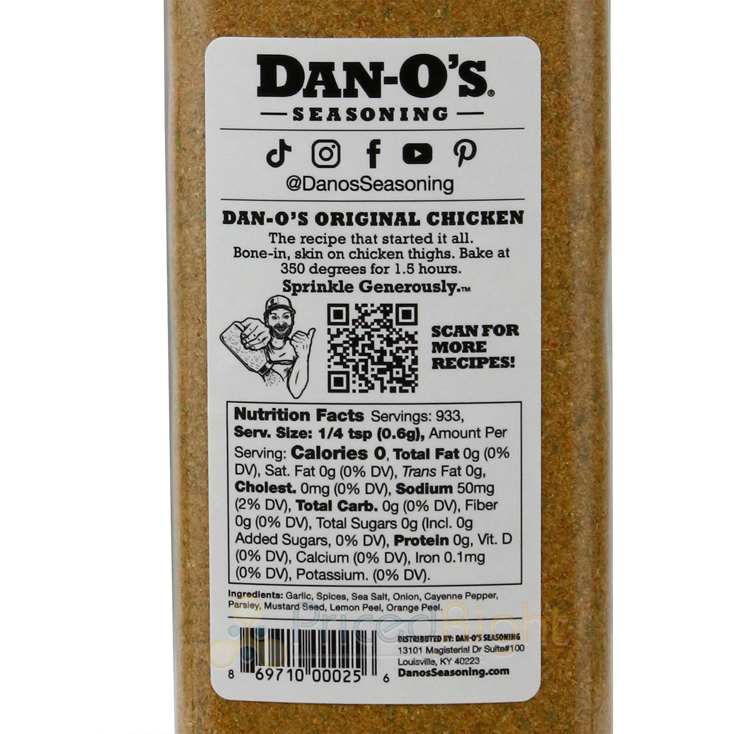6 pack) Dan-O's Original Seasoning - All-Natural, 20oz 