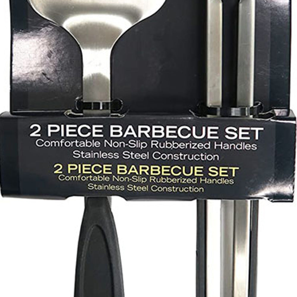 Mr. Bar-B-Q 2 Piece Grill Set Easy Grip Steel Locking Tongs and Spatula 02939Y