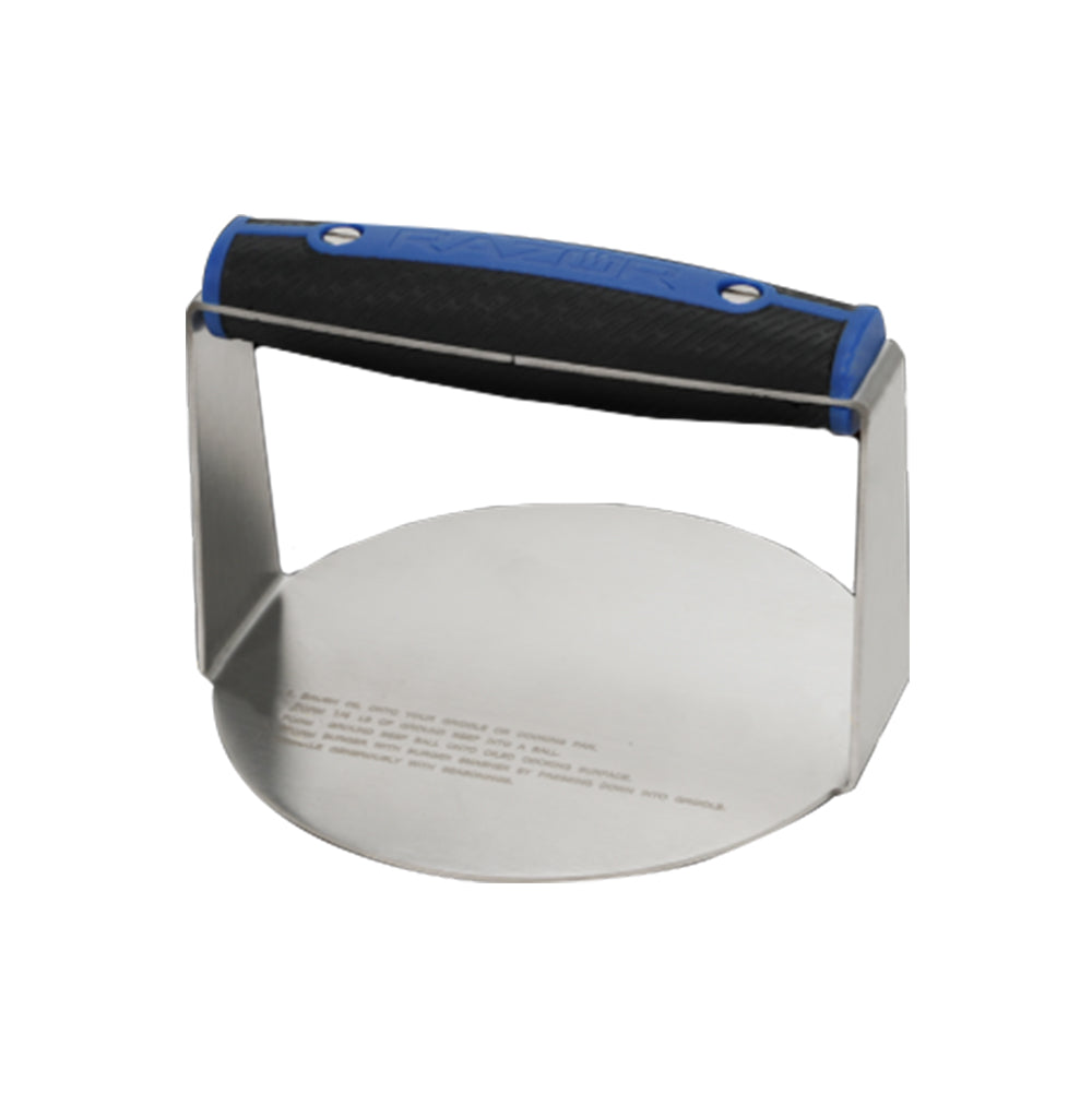Razor Burger Smasher Stainless Steel Press With Stay-Cool Textured Handle Blue