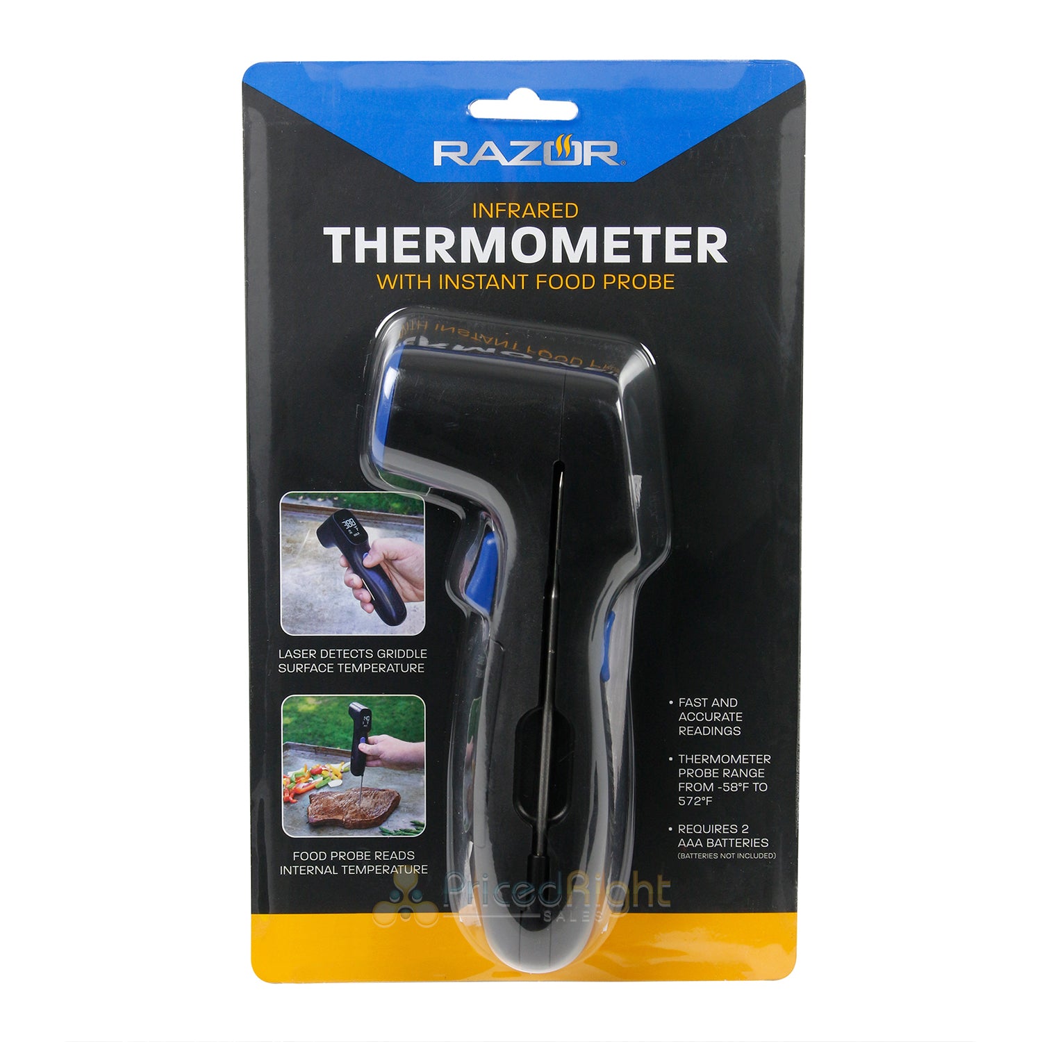Razor Infrared Laser Digital Thermometer & Instant Food Probe W/ LCD Screen