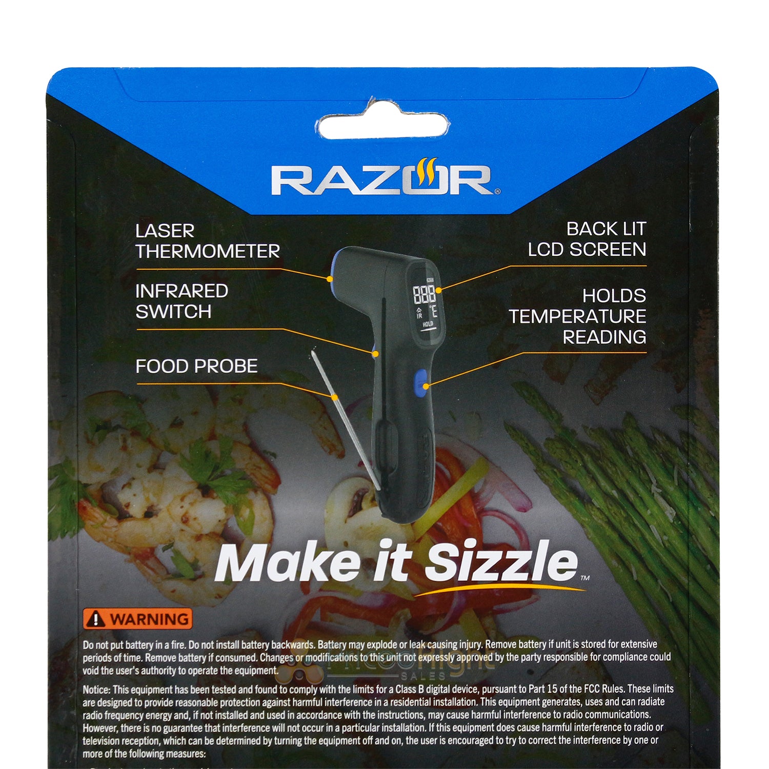 Razor Infrared Laser Digital Thermometer & Instant Food Probe W/ LCD Screen