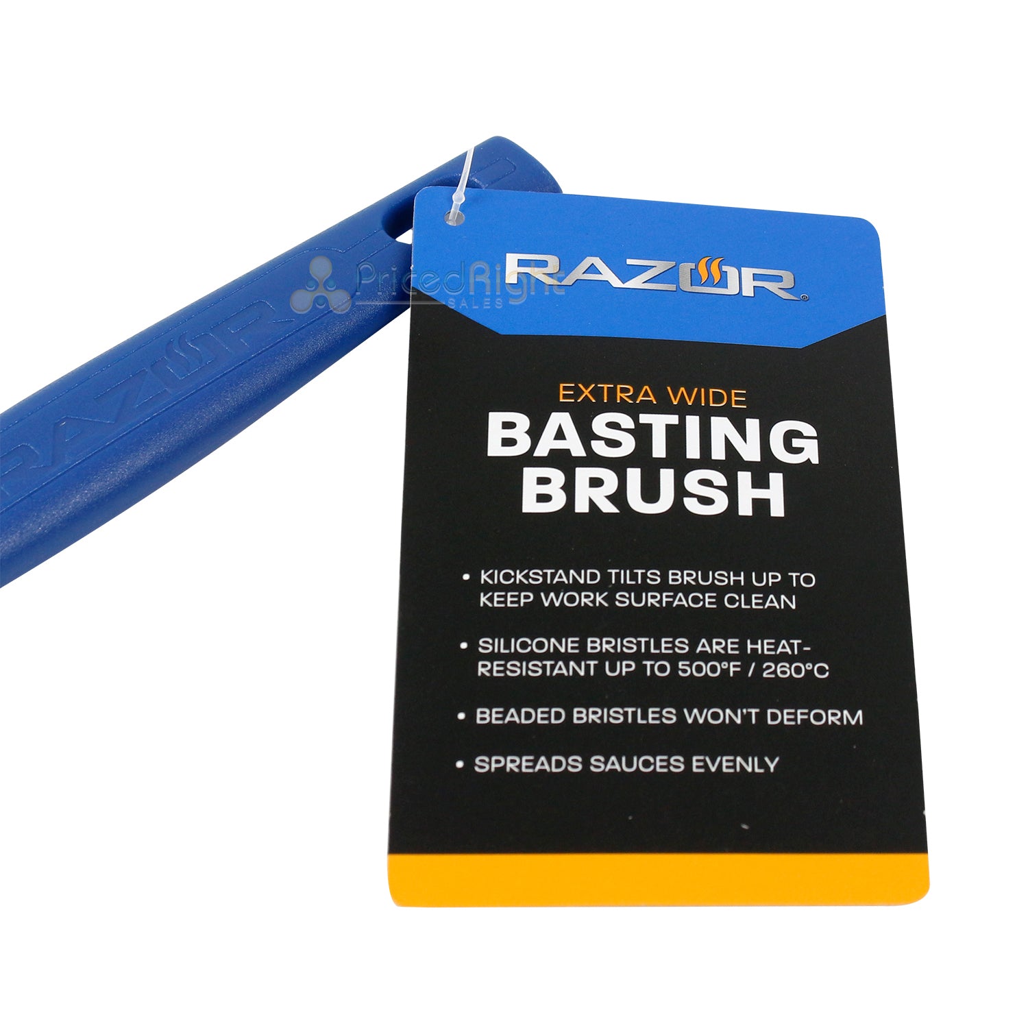 Razor Extra Wide Basting Brush Rated For 500°F With Kickstand & Beaded Bristles