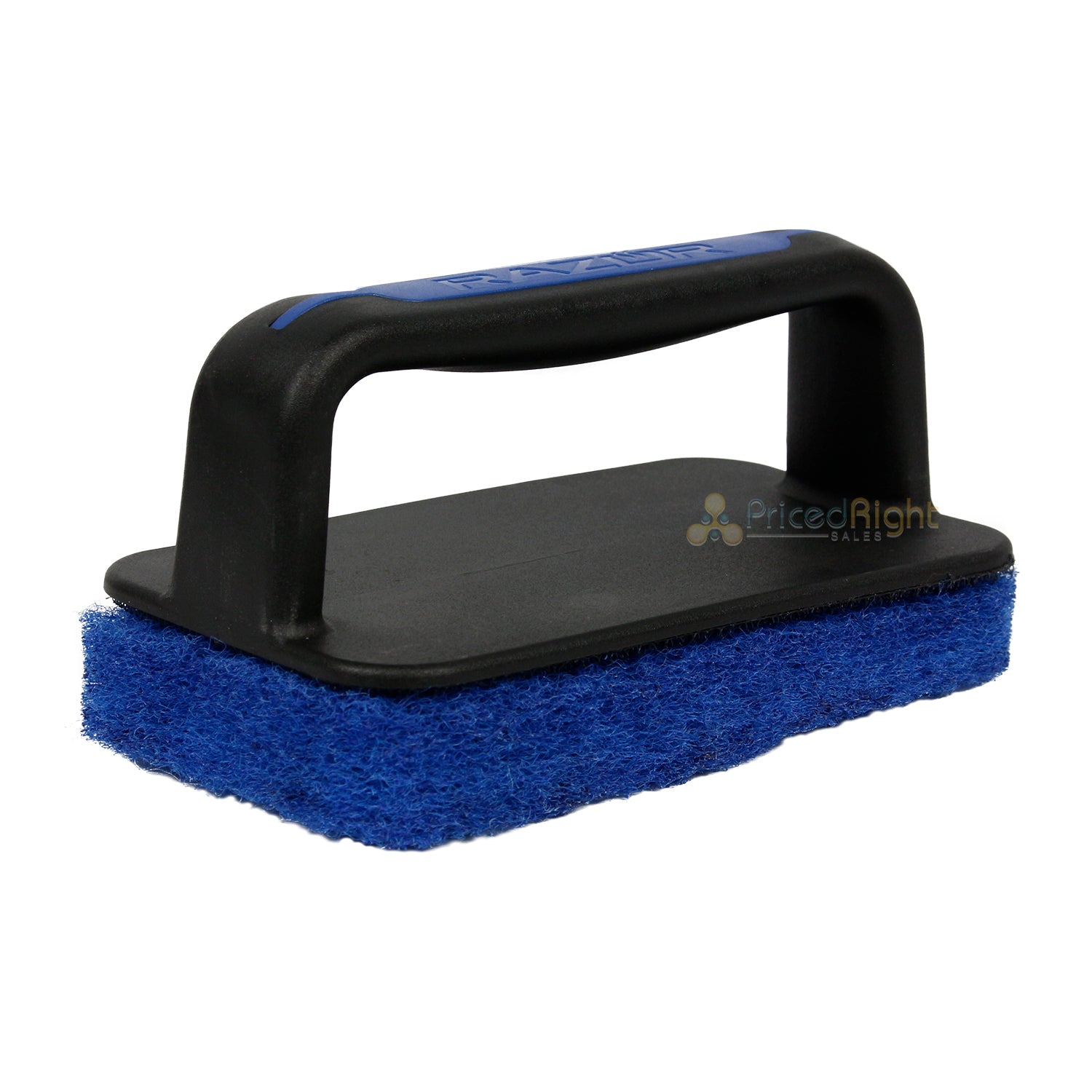 Razor Griddle Scrubber Brush With Replaceable Pad And Durable Plastic Handle