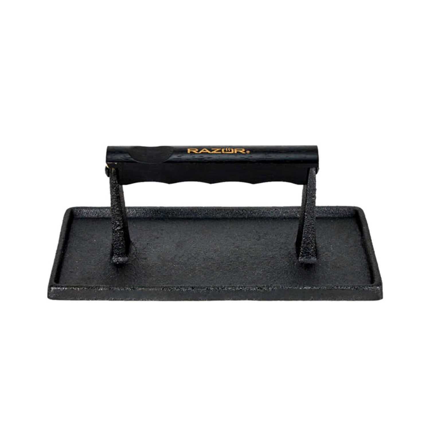 Razor Cast Iron Griddle Press 9 x 4.5 Inch Rectangle With Stay-Cool Wood Handle