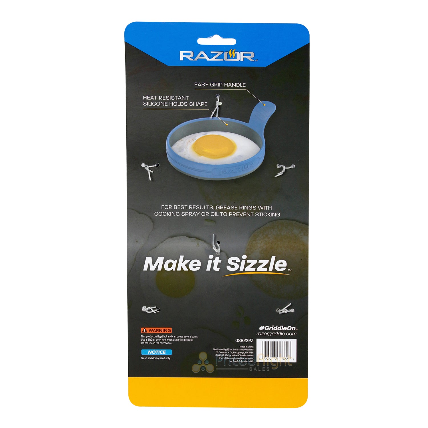 Razor Griddle Egg Rings 4 Pack Heat-Resistant Silicone With Easy-Grip Handles