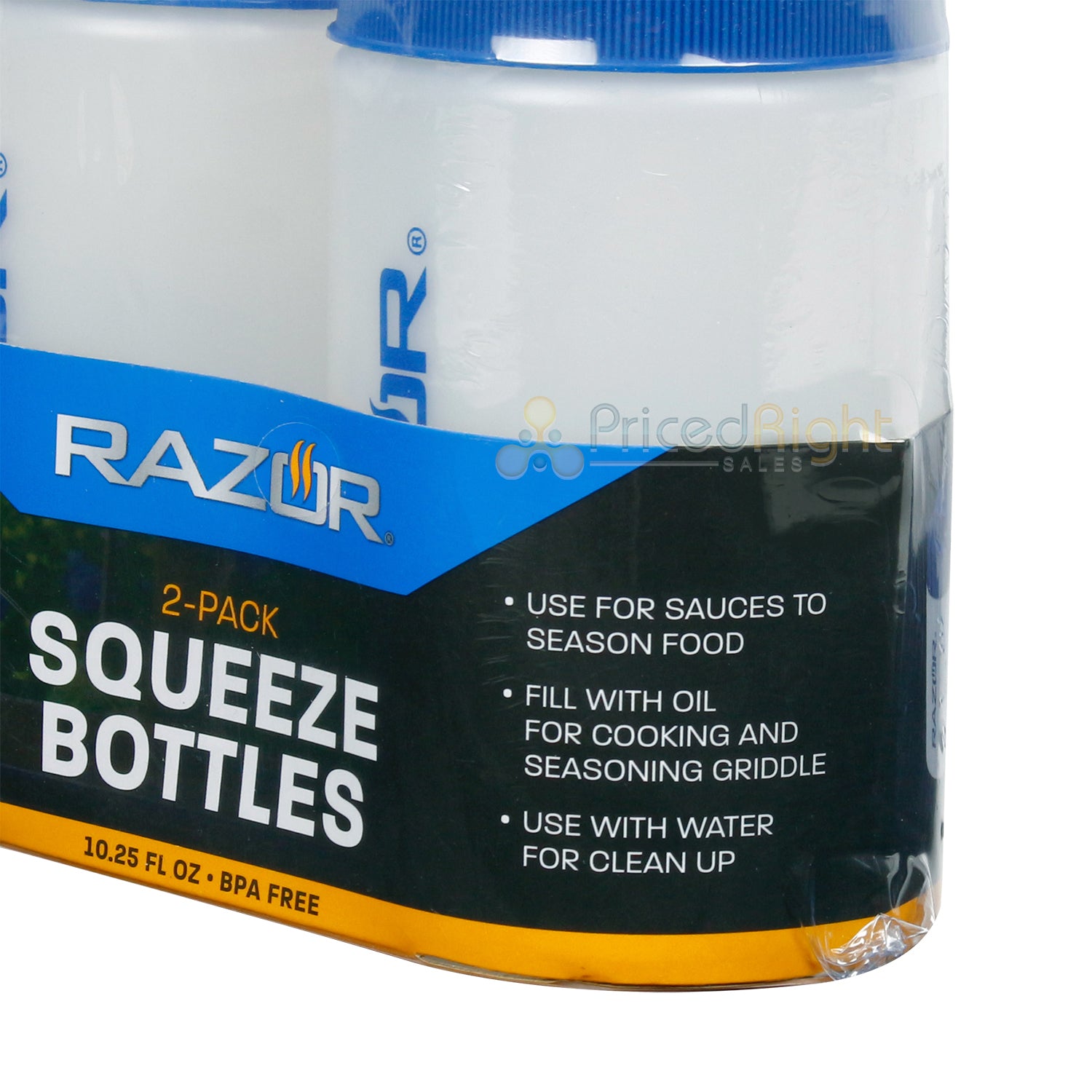 Razor Squeeze Bottles For Sauce, Oil, And Water Dishwasher Safe BPA Free 2 Pack