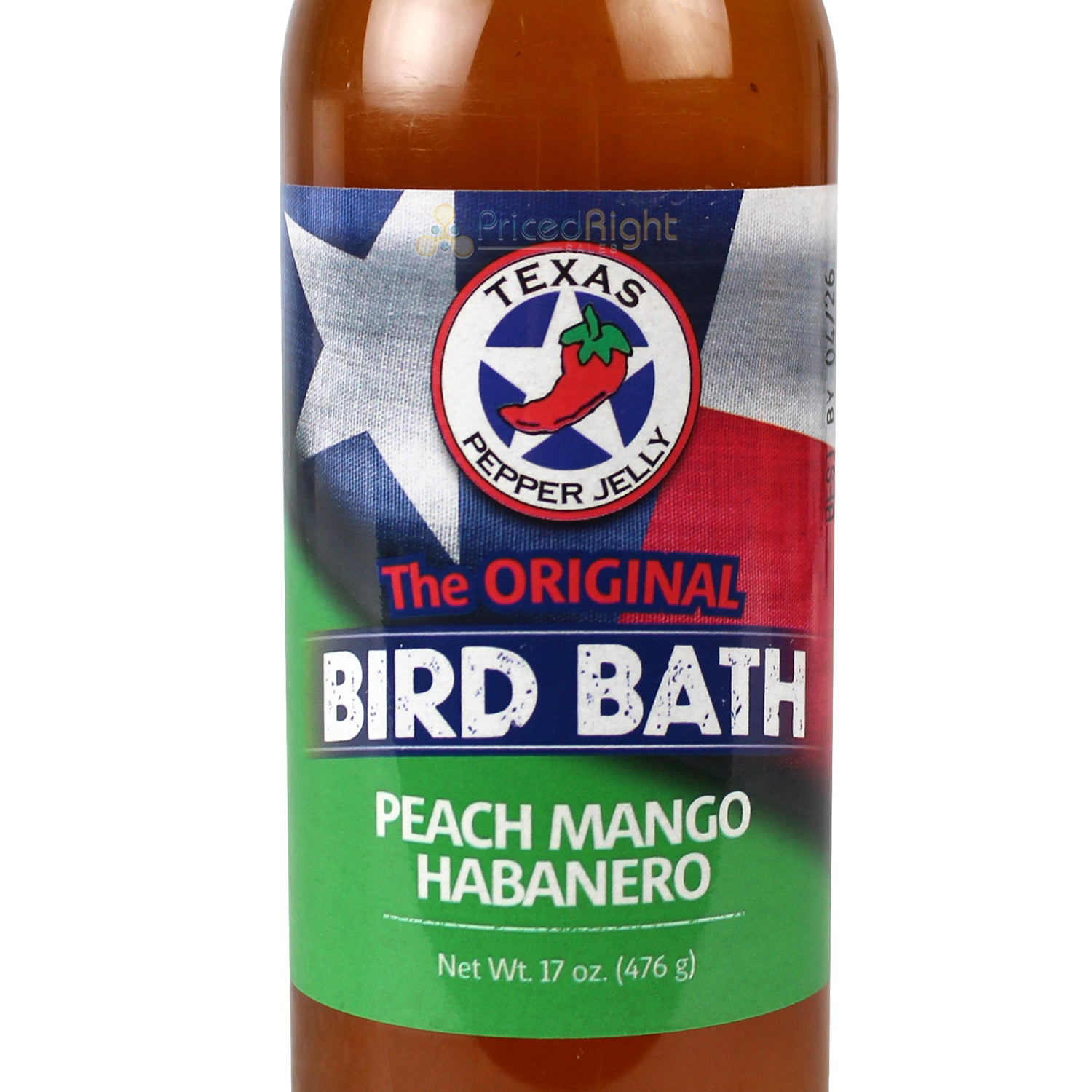 Texas Pepper Jelly Peach Mango Habanero Heat Bird Bath Glaze Sauce 12 Oz Bottle