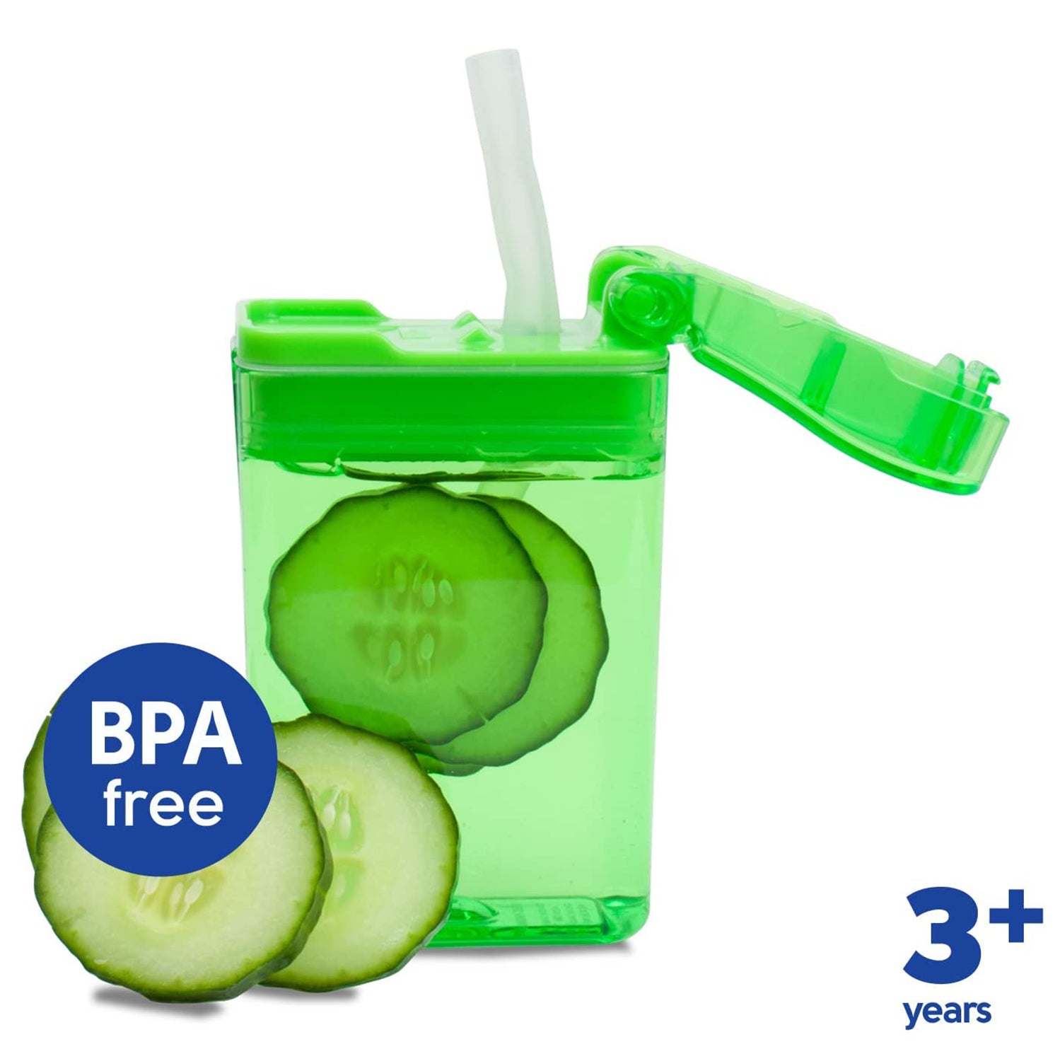 Kitchen Innovations Refillable Drink In The Box Anti-Leak BPA Free Green 8 Oz
