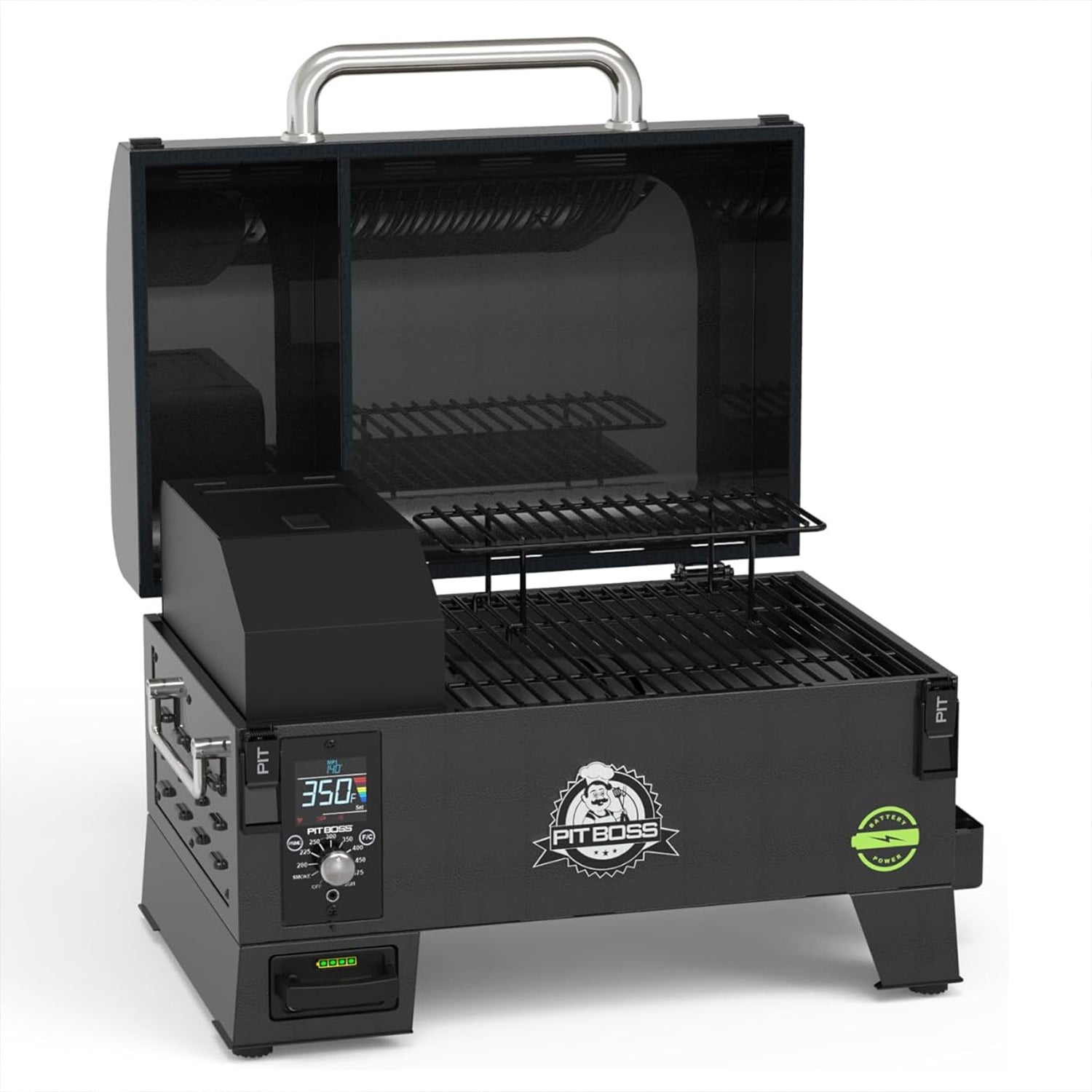 Pit Boss Portable Table Top Battery Powered Wood Pellet Grill with Cover 10798