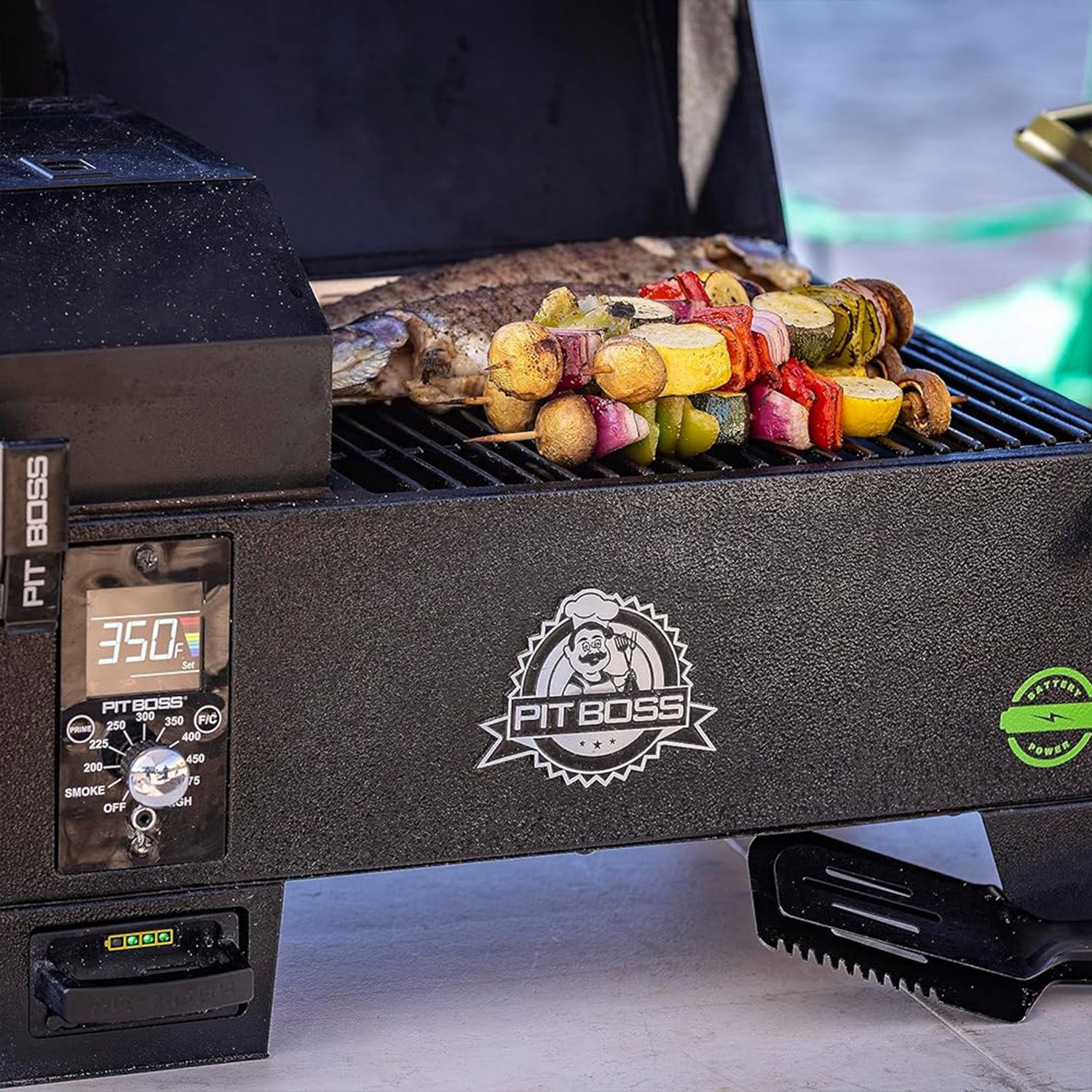 Pit Boss Portable Table Top Battery Powered Wood Pellet Grill with Cover 10798