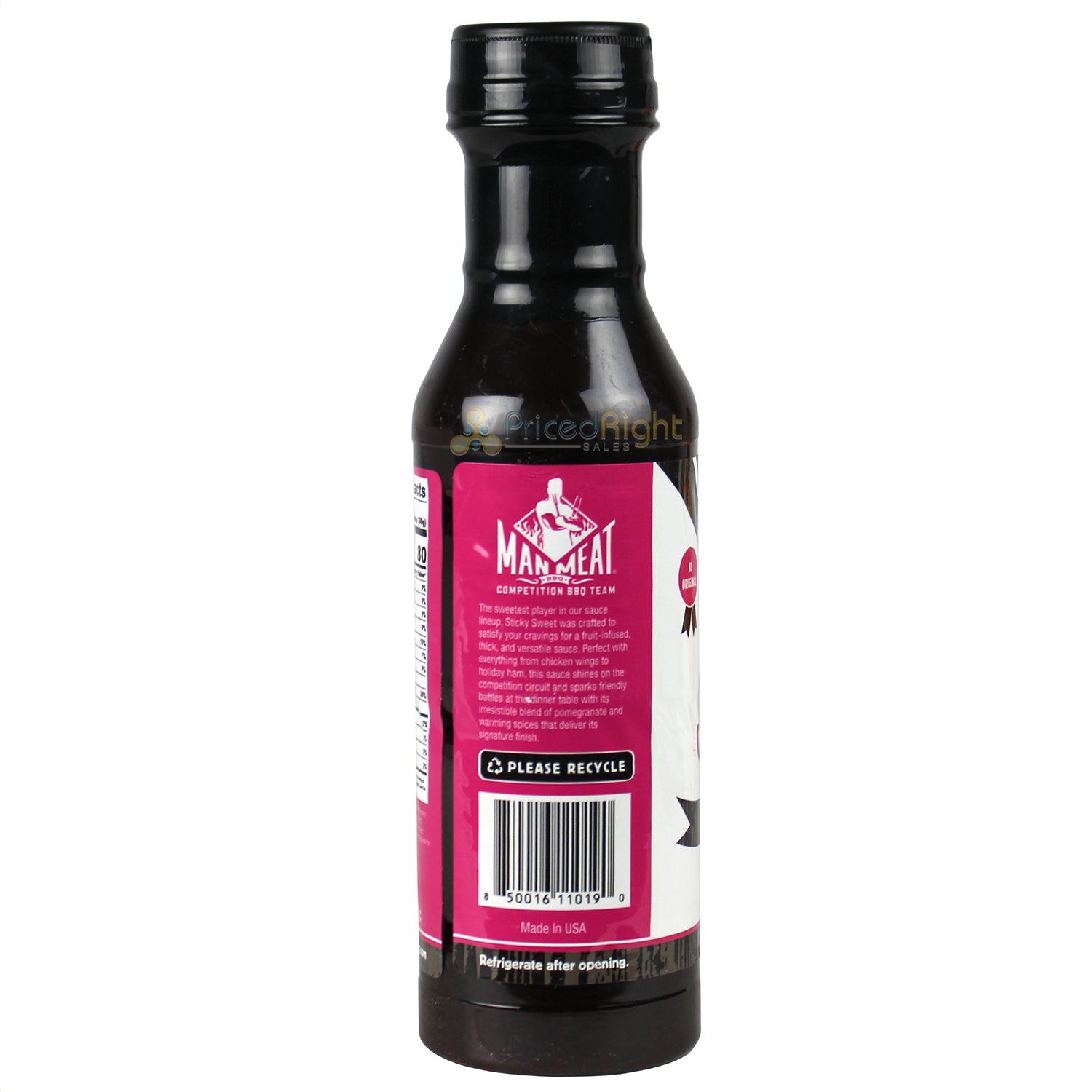 The Real Man Meat BBQ 16 Oz Sticky Sweet Competition BBQ Sauce 11019-ManMeat