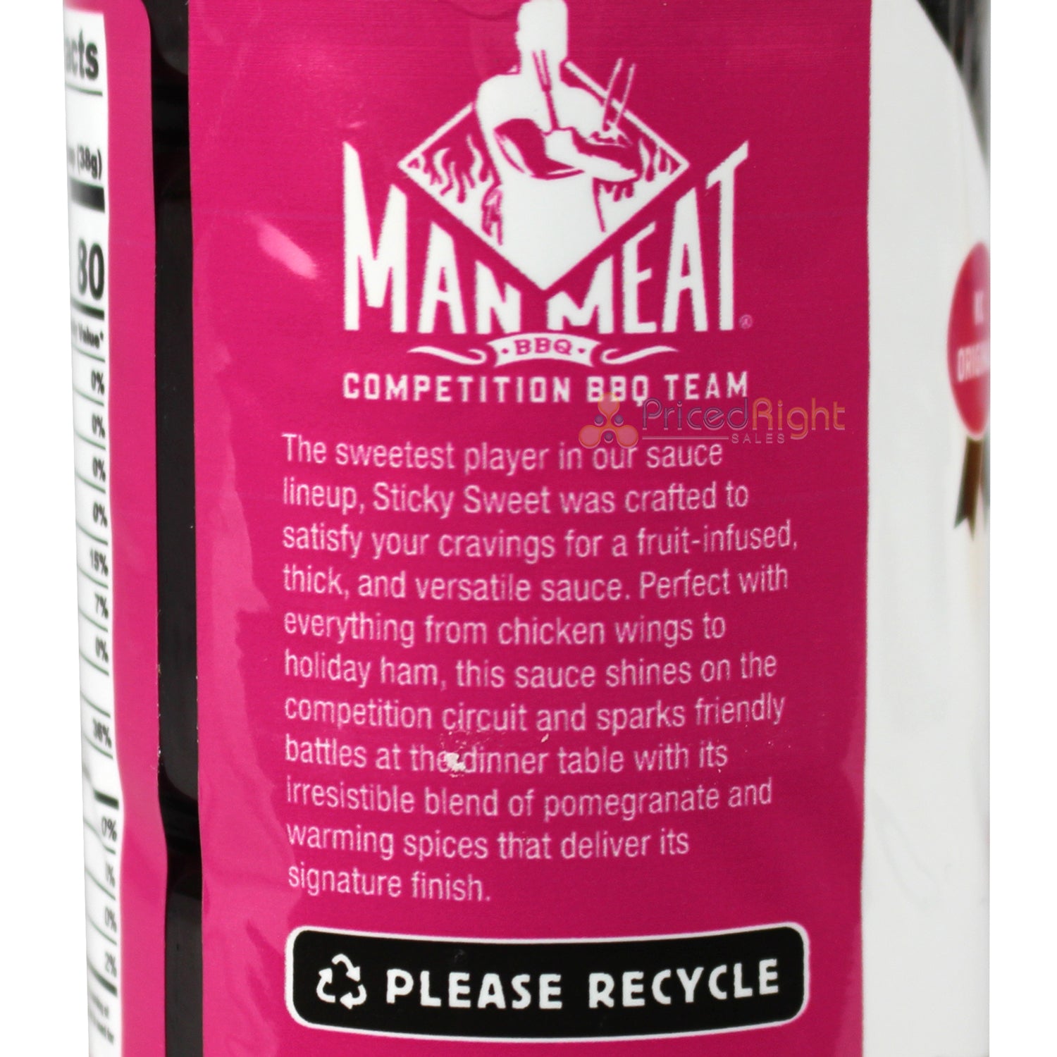 The Real Man Meat BBQ 16 Oz Sticky Sweet Competition BBQ Sauce 11019-ManMeat