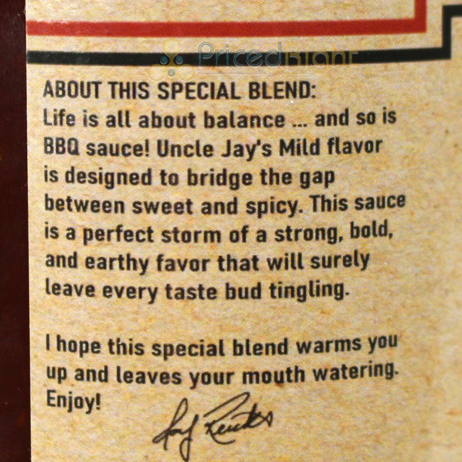 Uncle Jays Mild BBQ Sauce 12 Oz Gluten Free All Natural No MSG 11235-UncleJays