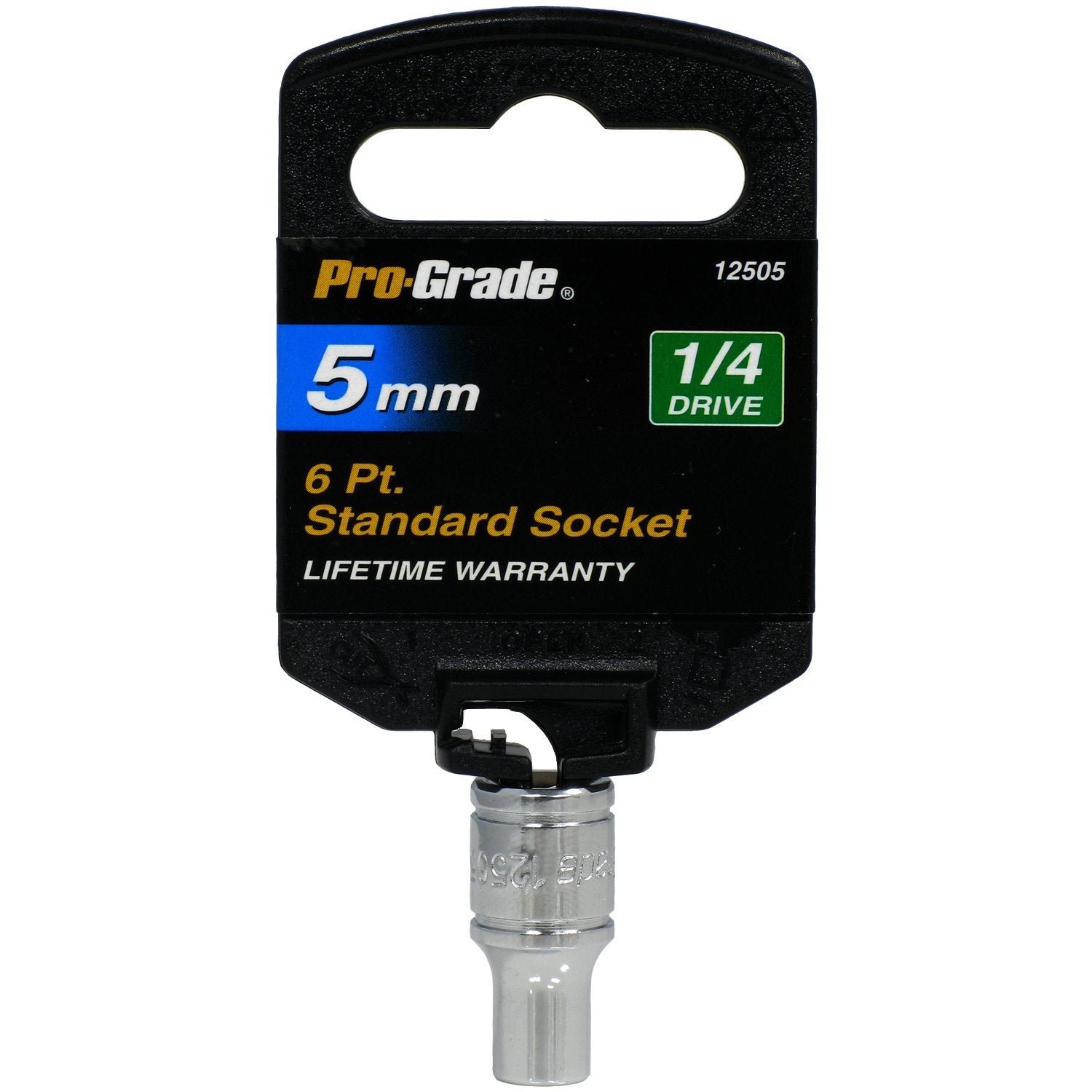 1/4" Drive 5mm Standard Socket 6 Point Chrome Vanadium Steel Pro-Grade 12505