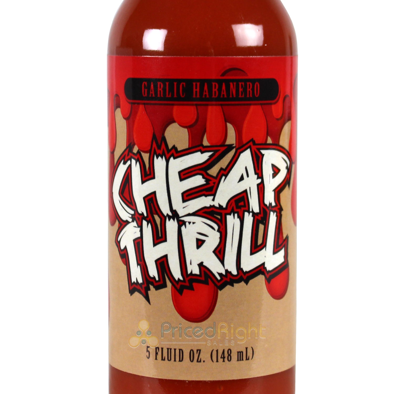 Garlic Habanero Hot Sauce 5 Oz High Heat Level 1656C Cheap Thrill Brand