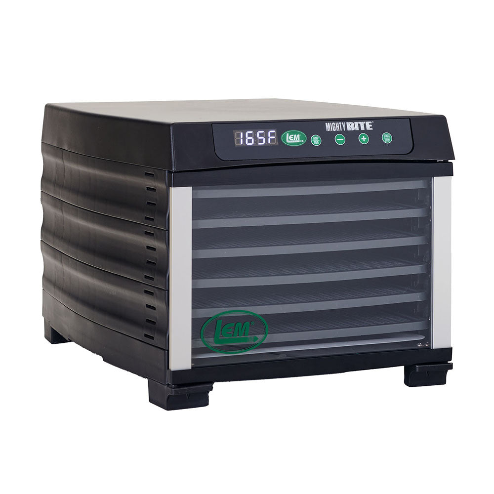 LEM Mighty Bite 6-Tray Dehydrator for Jerky Meat Vegetables Fruits 800W #1729