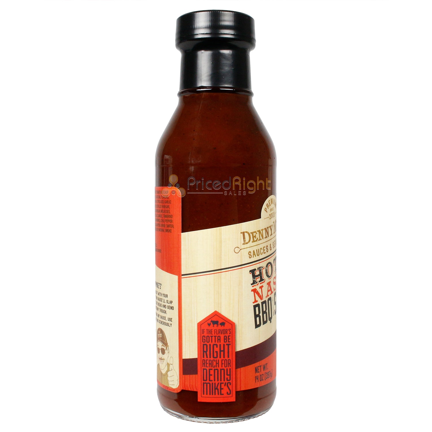 Denny Mike's Hot 'N Nasty BBQ Sauce Gluten Free Premium Ingredients 14 Ounce
