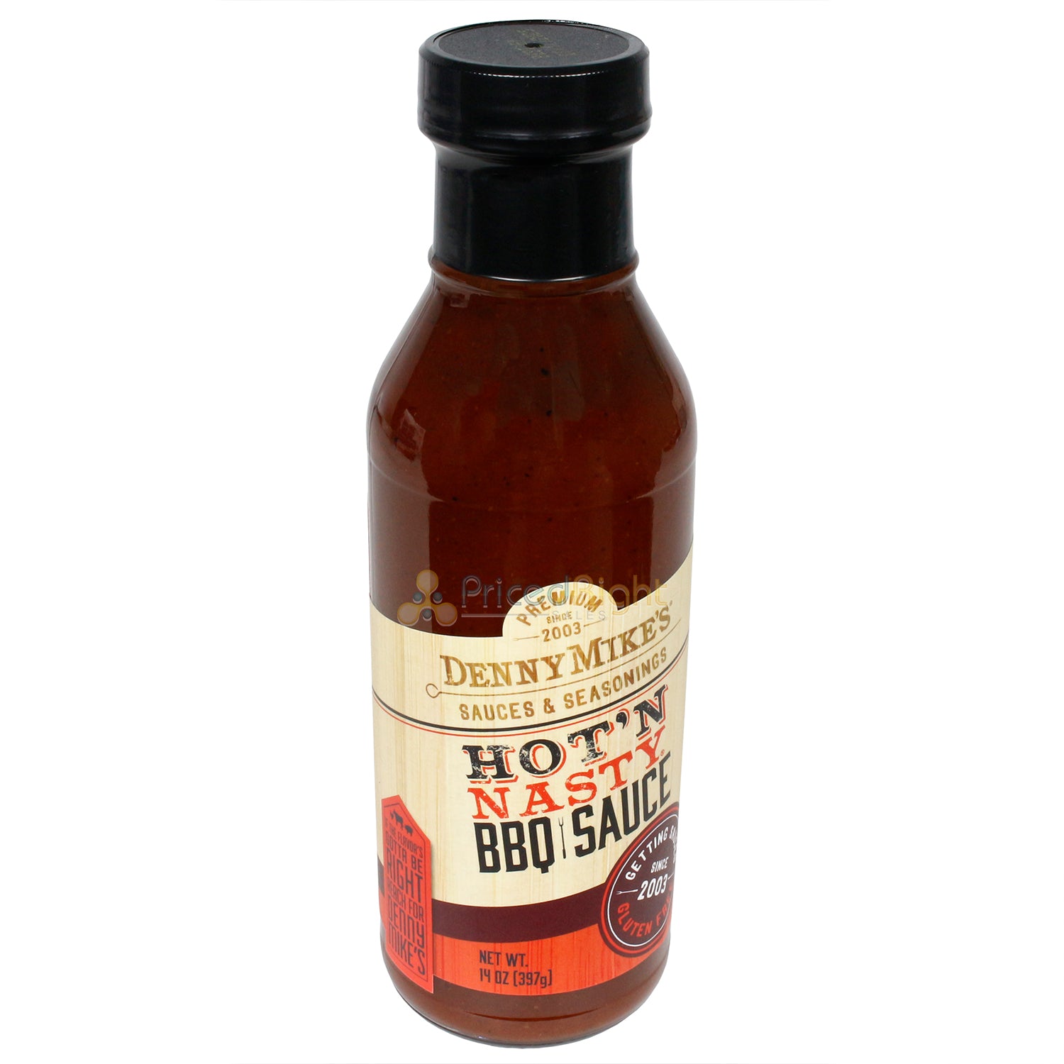 Denny Mike's Hot 'N Nasty BBQ Sauce Gluten Free Premium Ingredients 14 Ounce