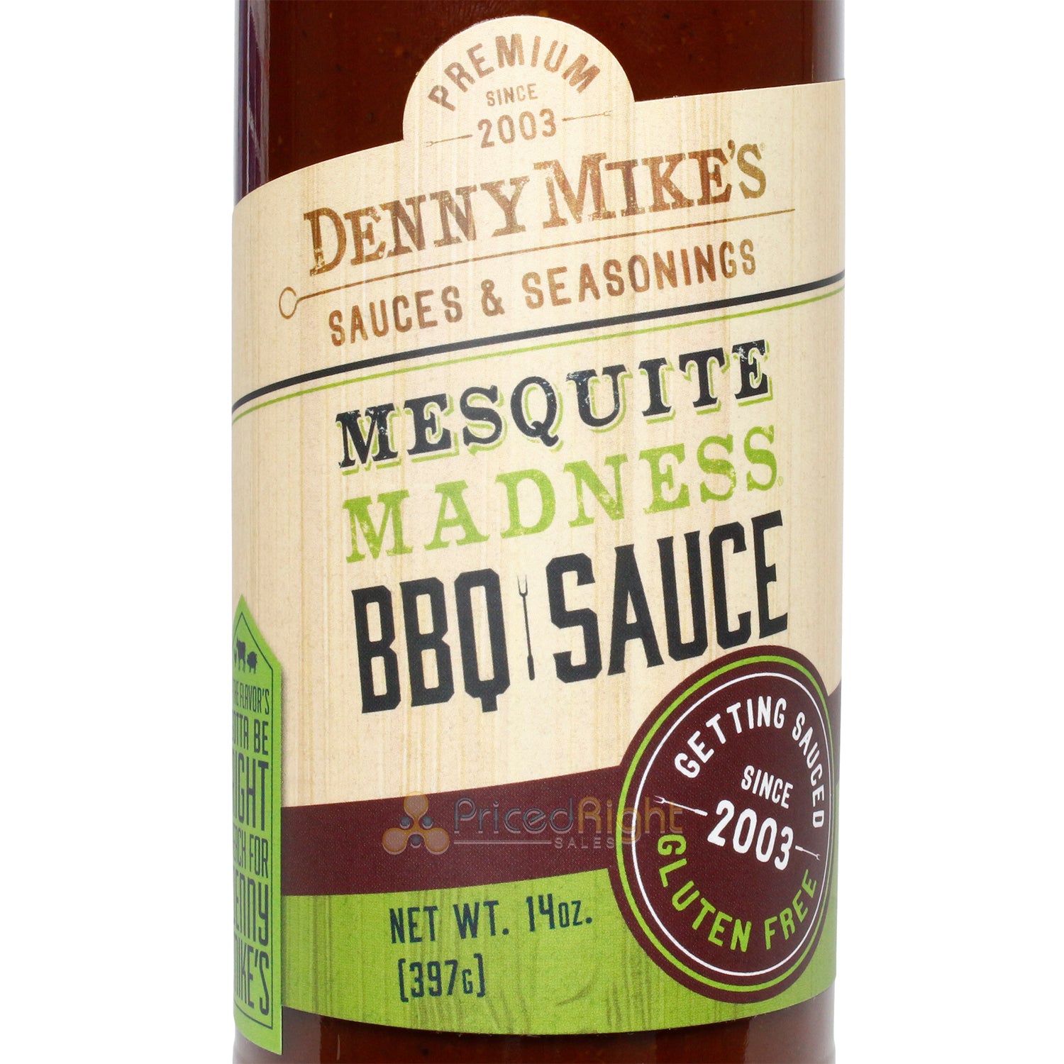 Denny Mike's Mesquite Madness BBQ Sauce Gluten Free Premium Ingredients 14 Ounce