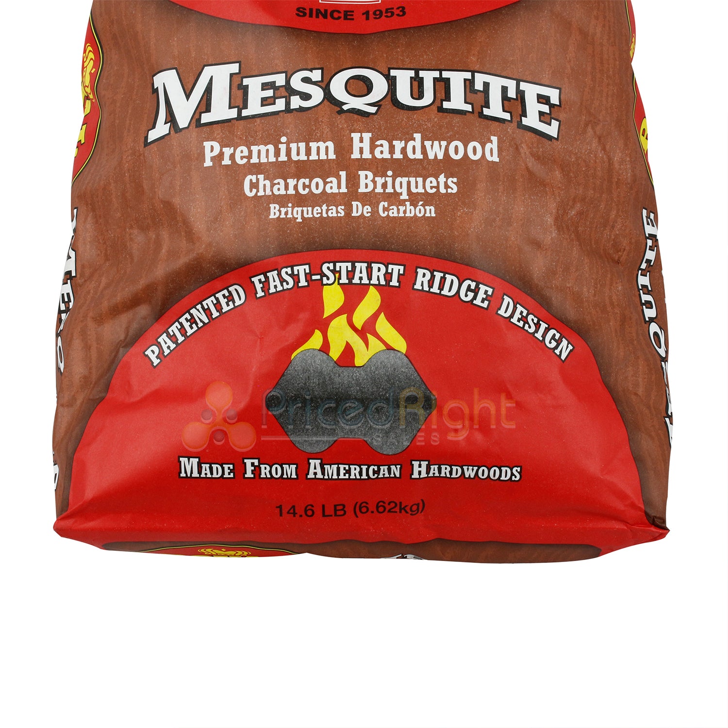 Royal Oak Mesquite Charcoal Briquets Premium Hardwood Fast-Start Ridges 14.6 LB