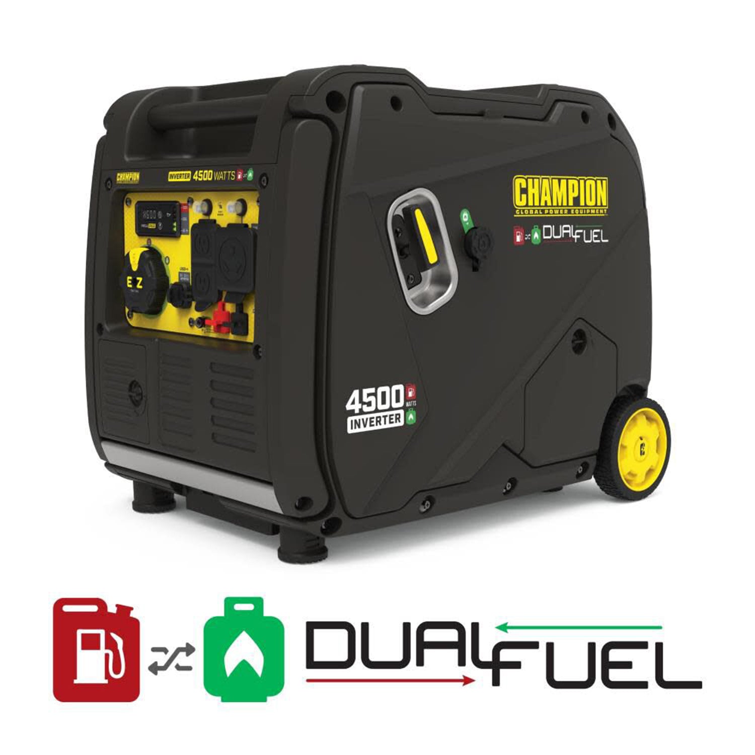 Champion Dual Fuel 4500 Watt Inverter Generator Electric Start Quiet Technology