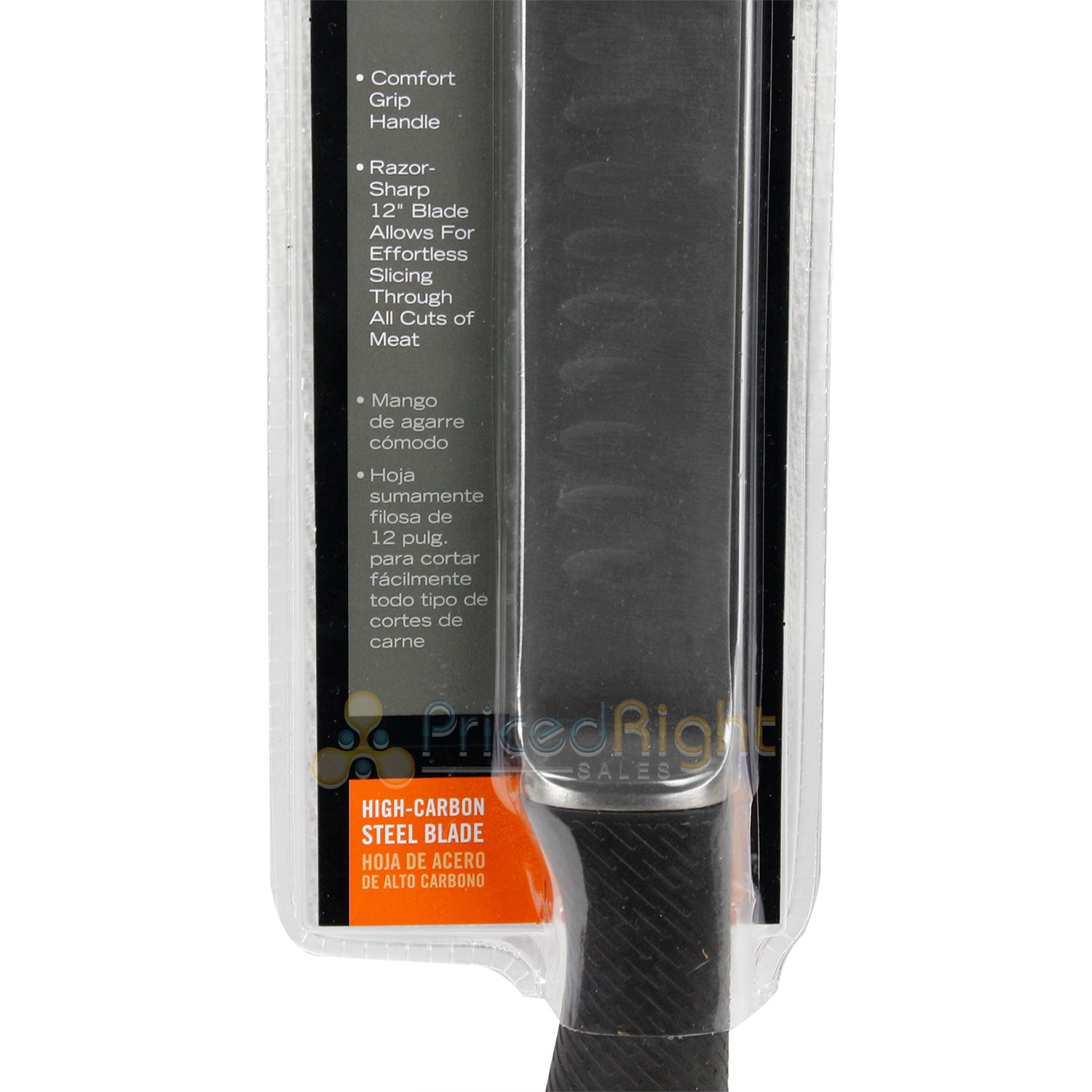 Mr Bar-B-Q Carving Knife Carbon Steel 12 Inch Blade With Comfort Grip Handle