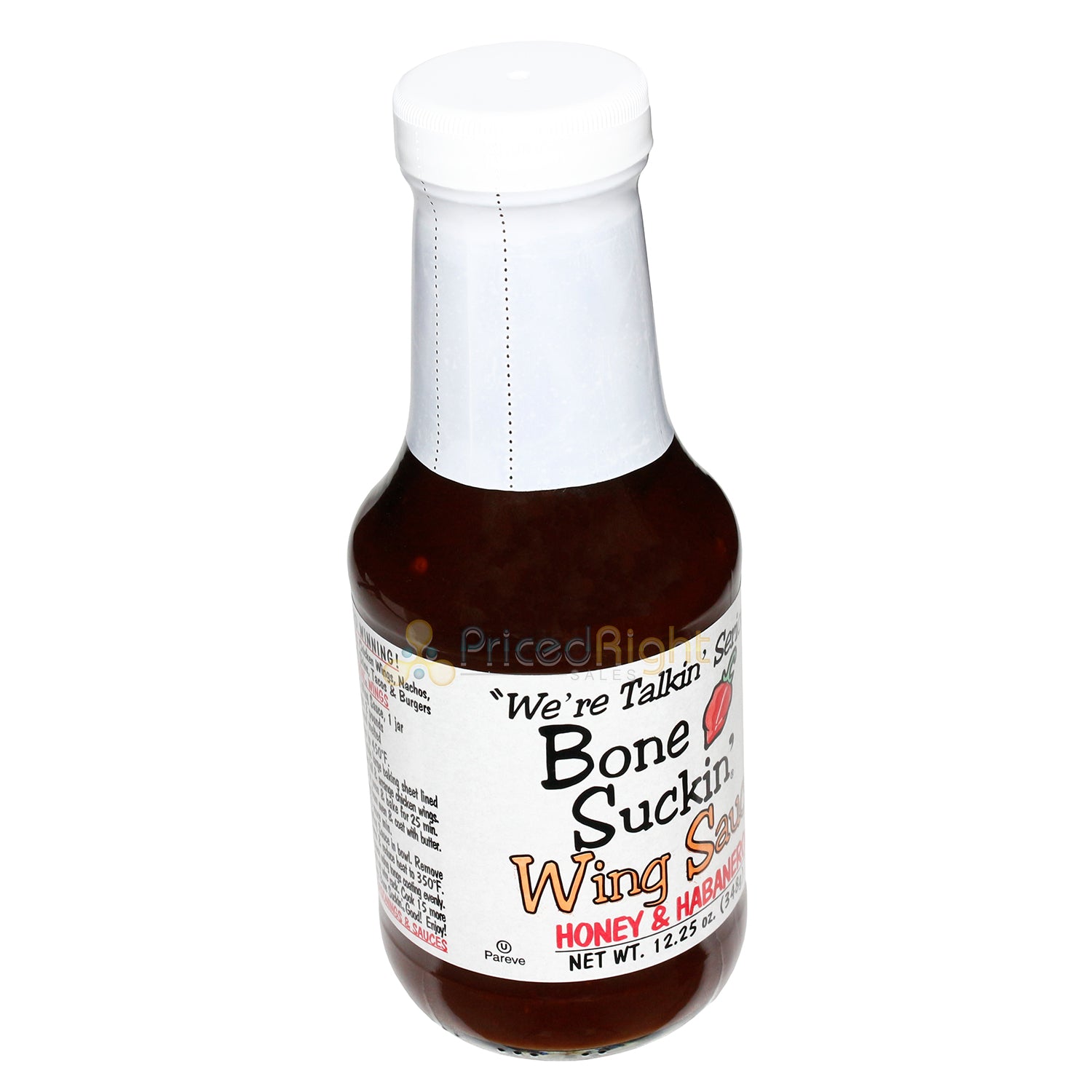 Bone Suckin Wing Sauce Honey & Habanero Sweet Spicy Gluten Free Non Gmo 12.25 Oz