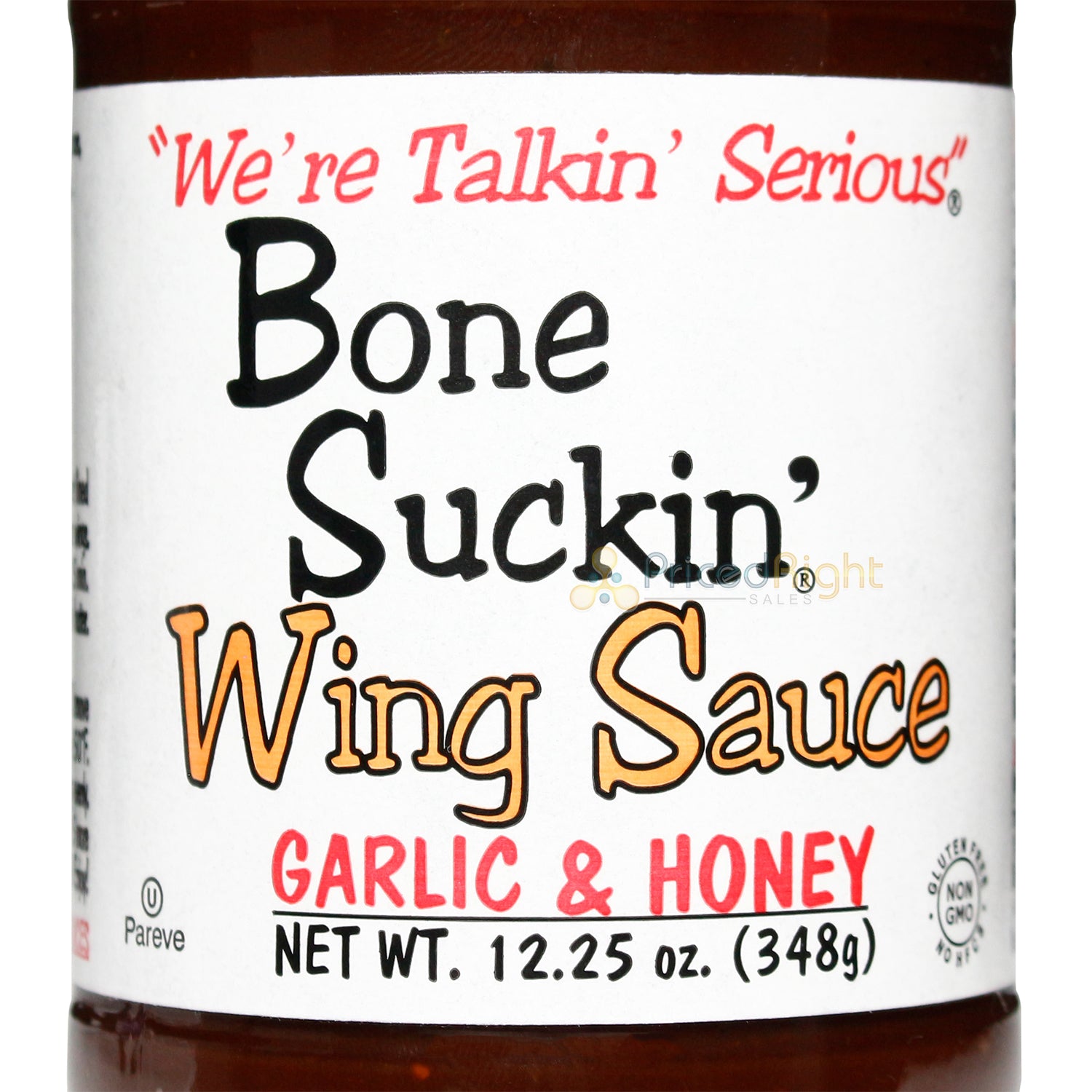 Bone Suckin All Purpose Wing Sauce Garlic & Honey Gluten Free Non Gmo 12.25 Oz