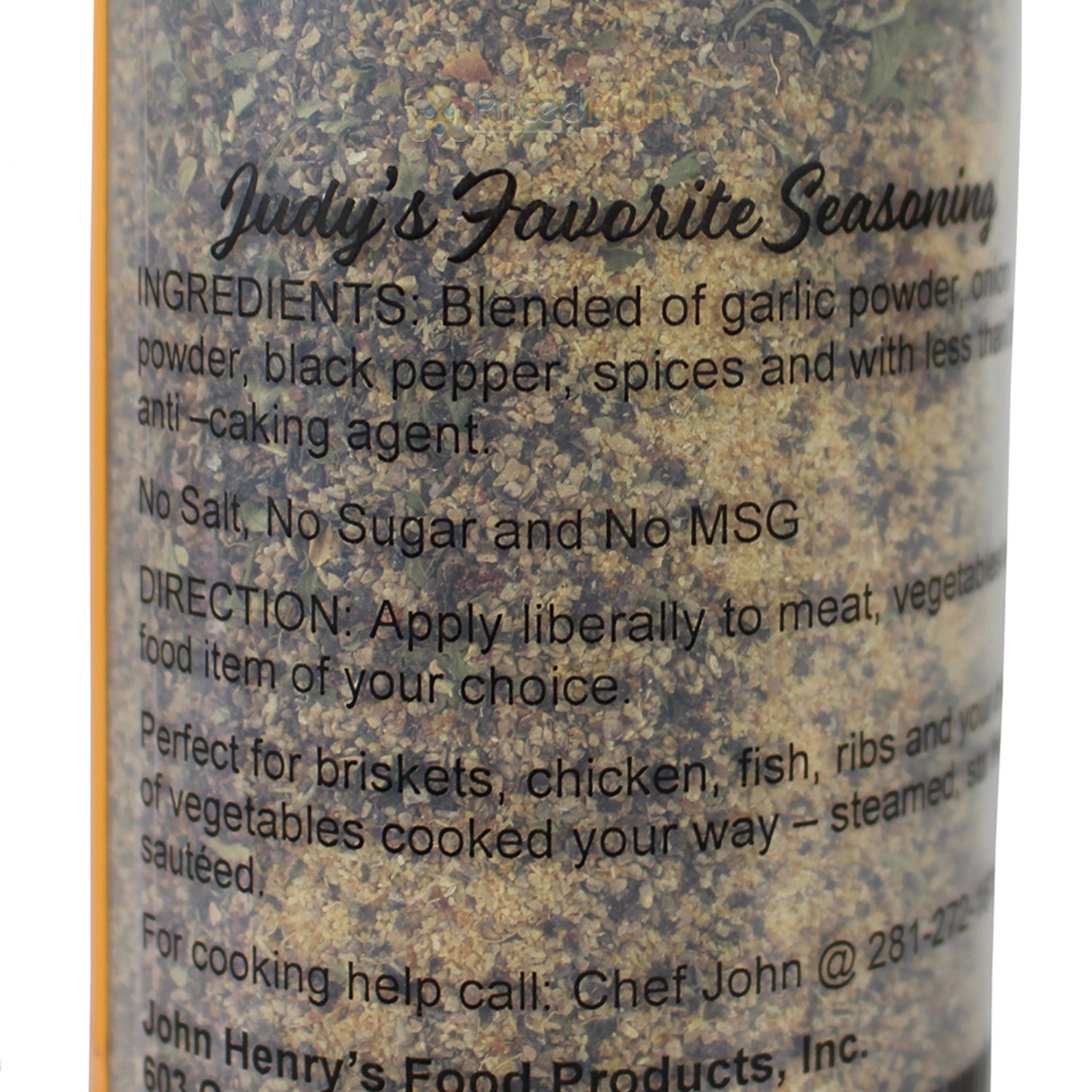 John Henry's Judy's Favorite Rub Seasoning No Salt No Sugar 11 oz Bottle