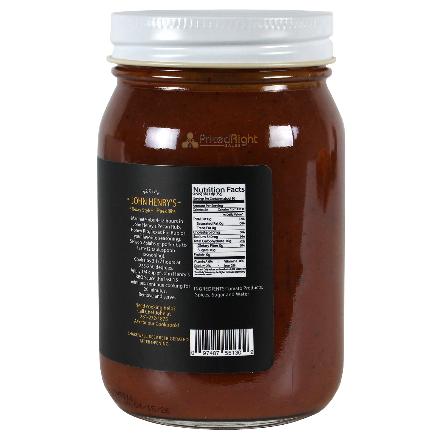 John Henry's Store Original East Texas BBQ Sauce 16 Oz Jar 55130