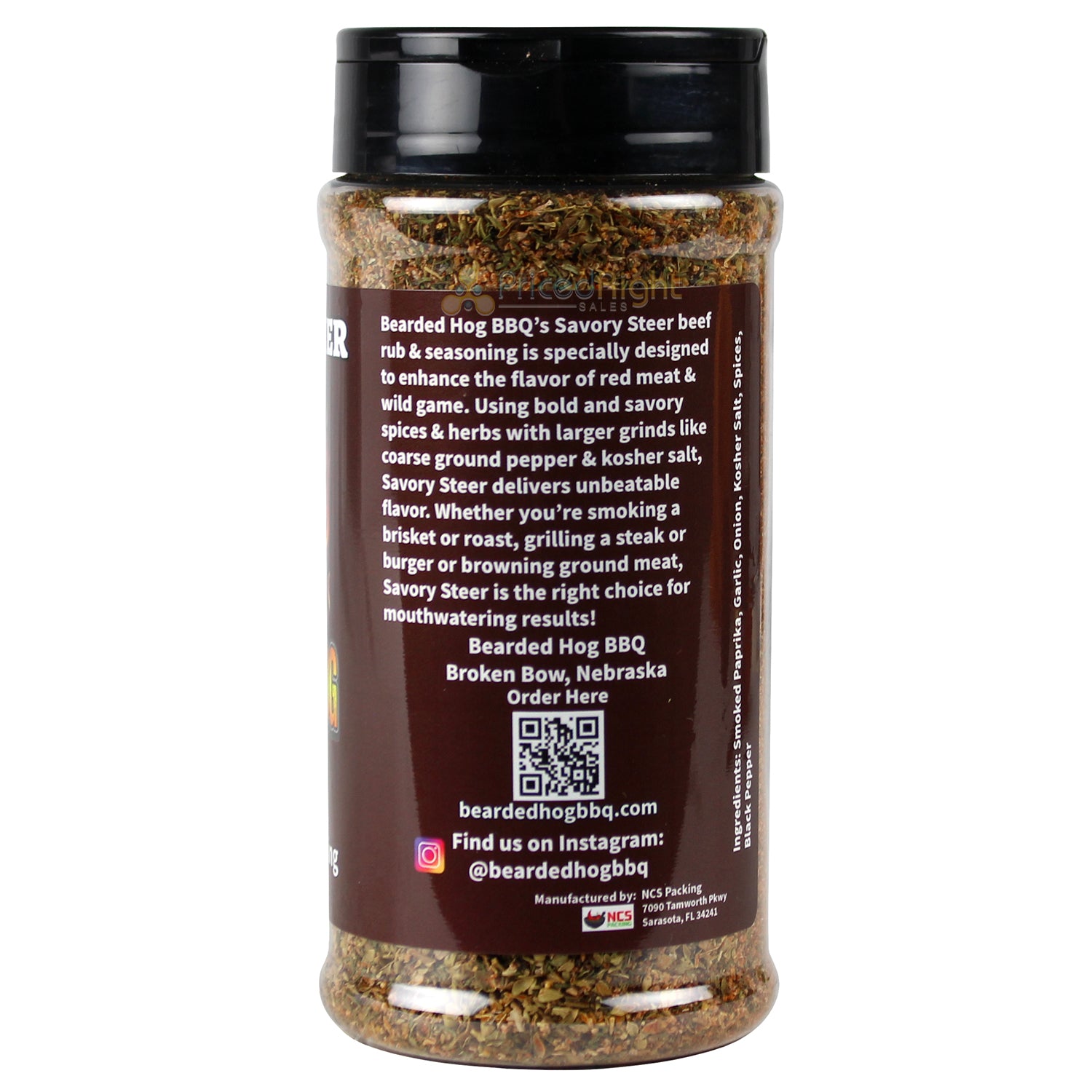 Bearded Hog BBQ Savory Steer Beef Rub & Seasoning 8.25 Oz No MSG 694685184096