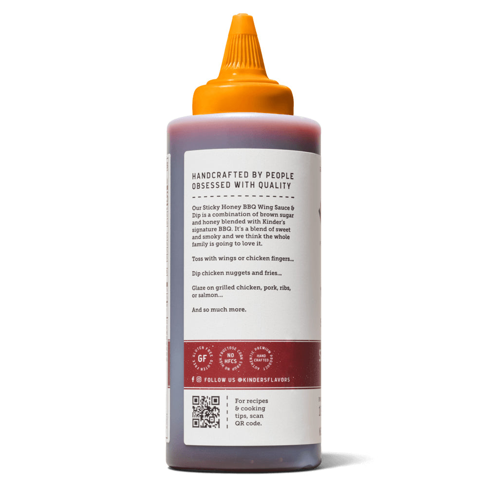 Kinders Sticky Honey BBQ Wing Sauce 15.8 Oz Gluten Free No HFCS 70063