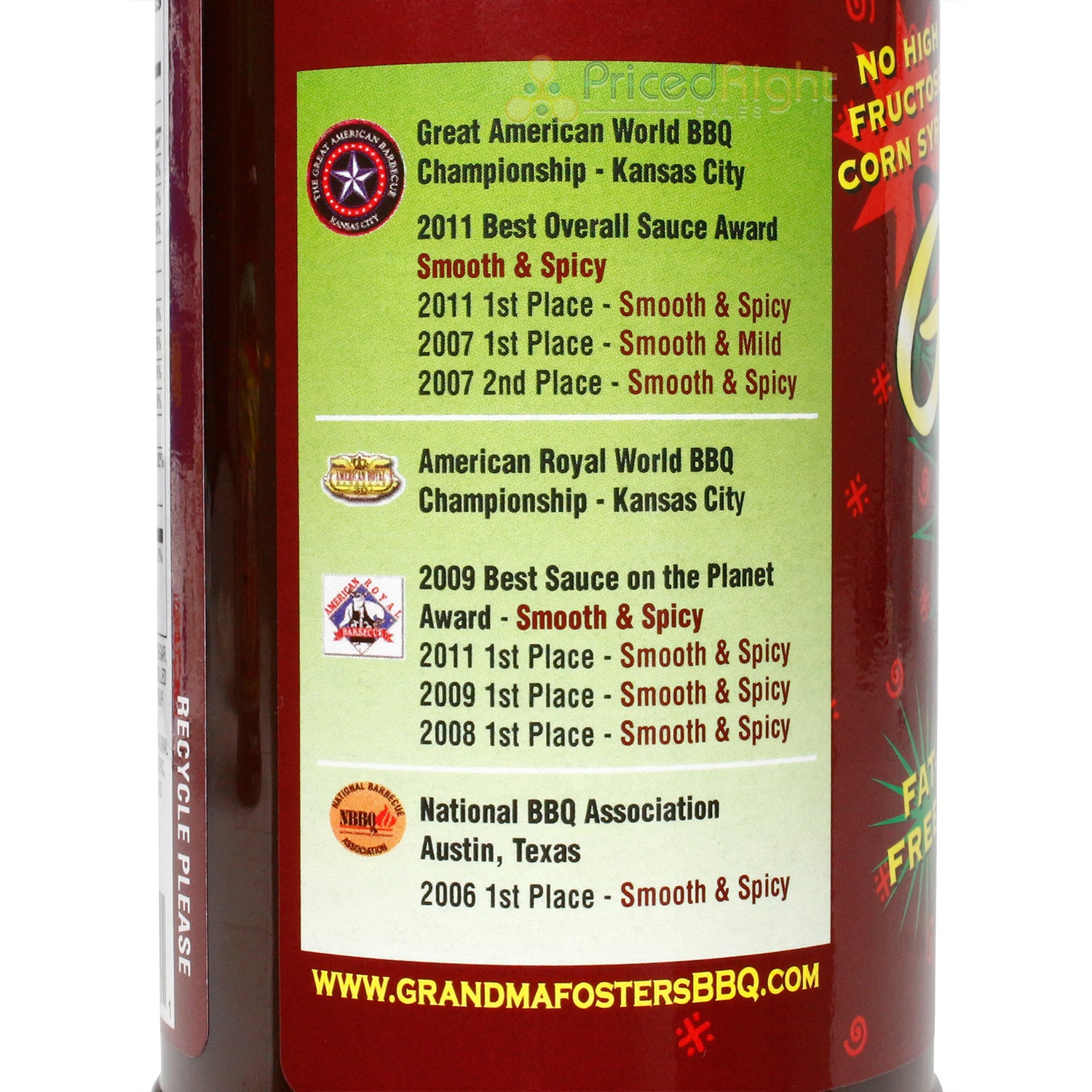 Grandma Foster's Homestyle Smooth and Spicy Bar-B-Que Sauce Gluten Free 20.5 Oz