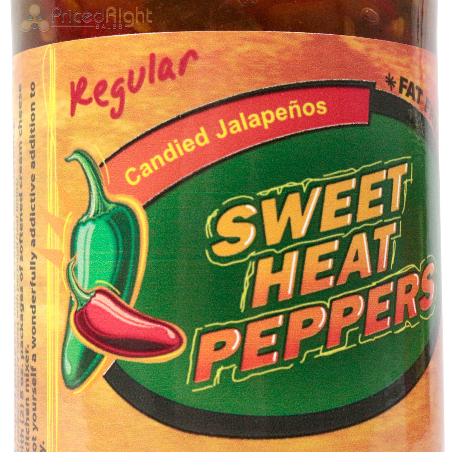 Sweet Heat Peppers Candied Jalapenos Regular Fat Free 12 oz Jar