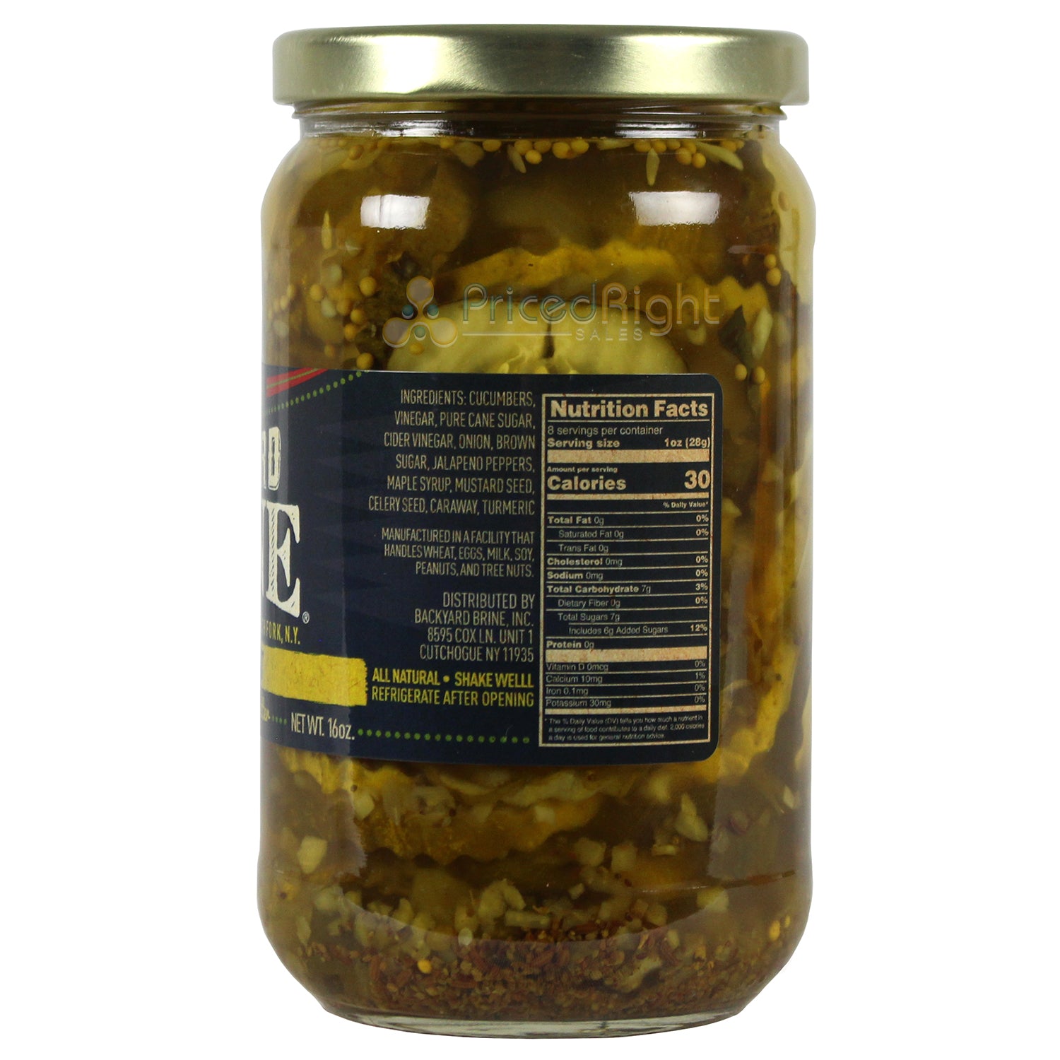 Backyard Brine Sweet Heat Jalapeno Bread & Butter Pickles 16 Oz