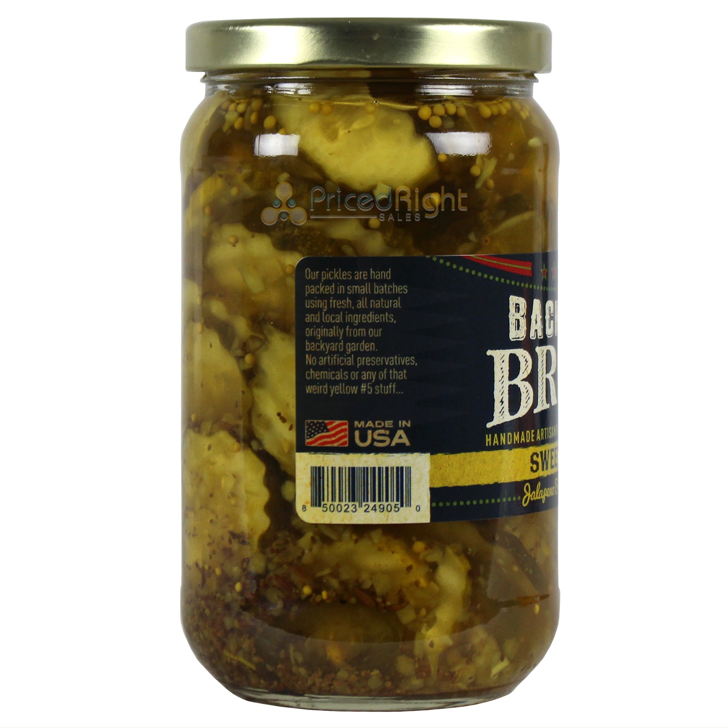 Backyard Brine Sweet Heat Jalapeno Bread & Butter Pickles 16 Oz