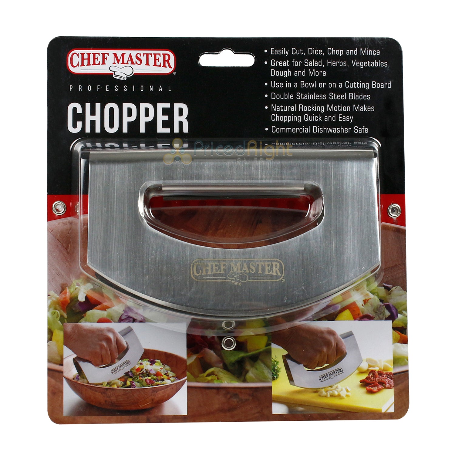 Chef Master Pro Chopper Double Rocking Blades Stainless Steel Dishwasher Safe