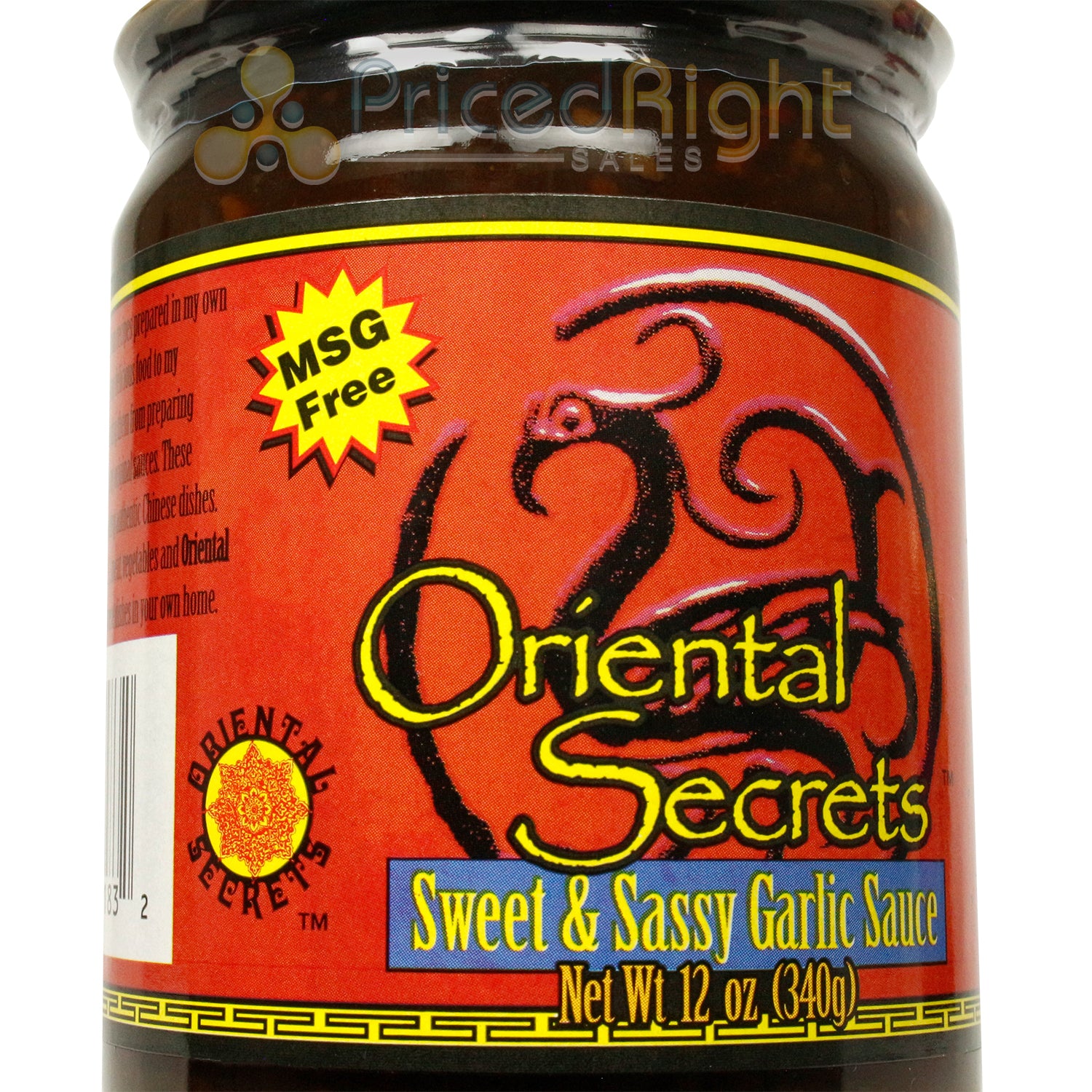 Oriental Secrets Sweet and Sassy Garlic Sauce Chinese Stir-Fry No MSG 12 Oz